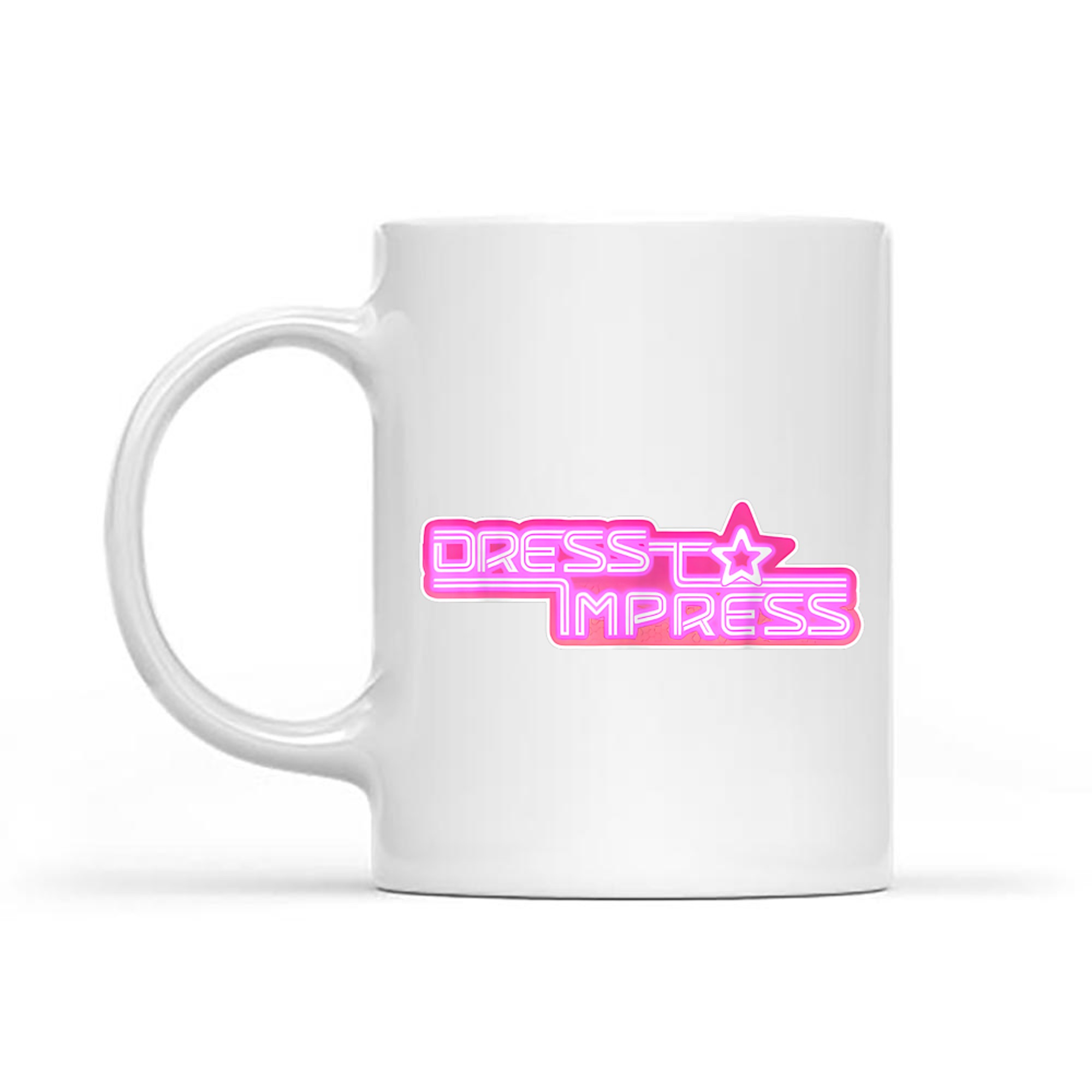 Pink Neon Y2K Dress To Impress Design  Retro Star Motif 2000s Vibe Mug