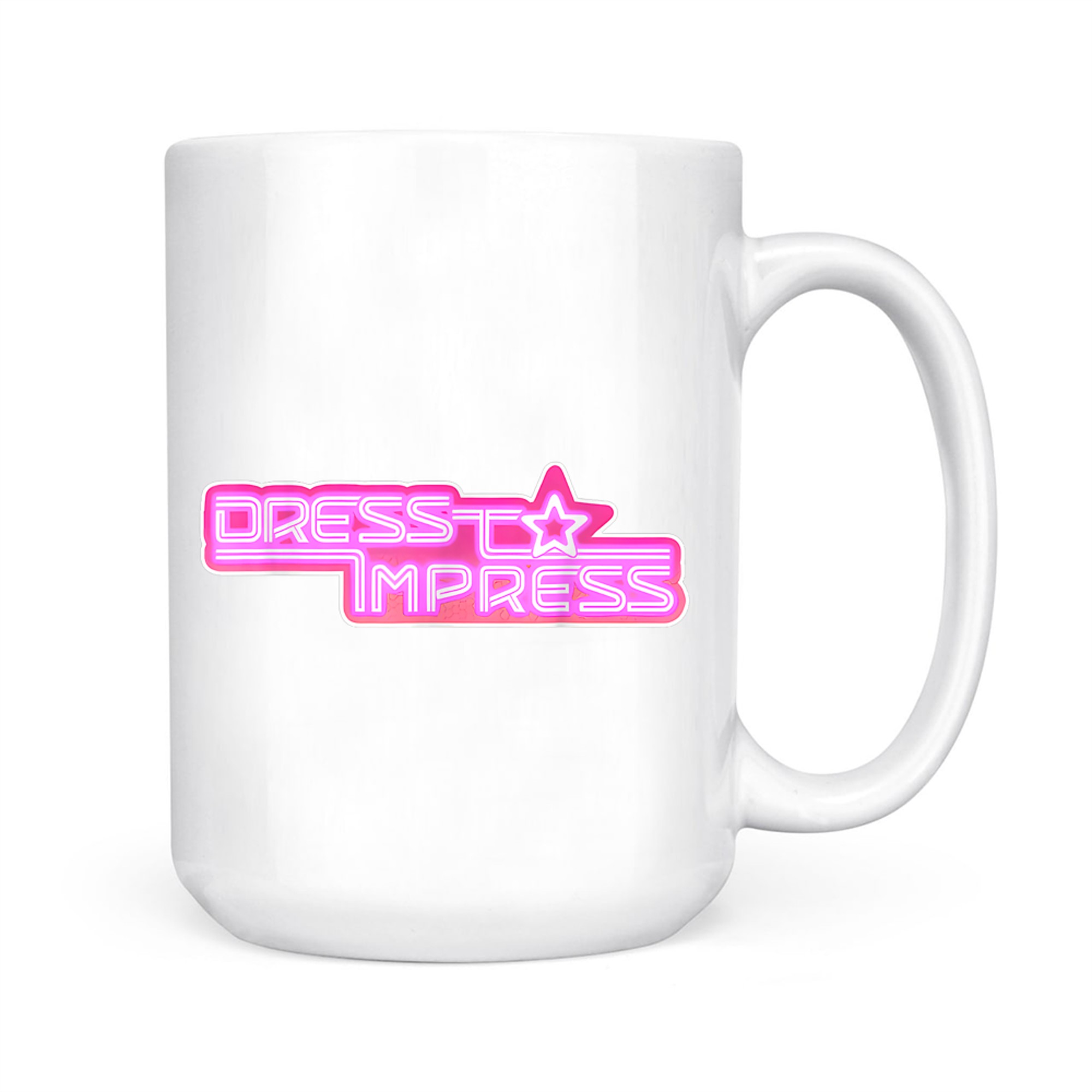 Pink Neon Y2K Dress To Impress Design  Retro Star Motif 2000s Vibe Mug