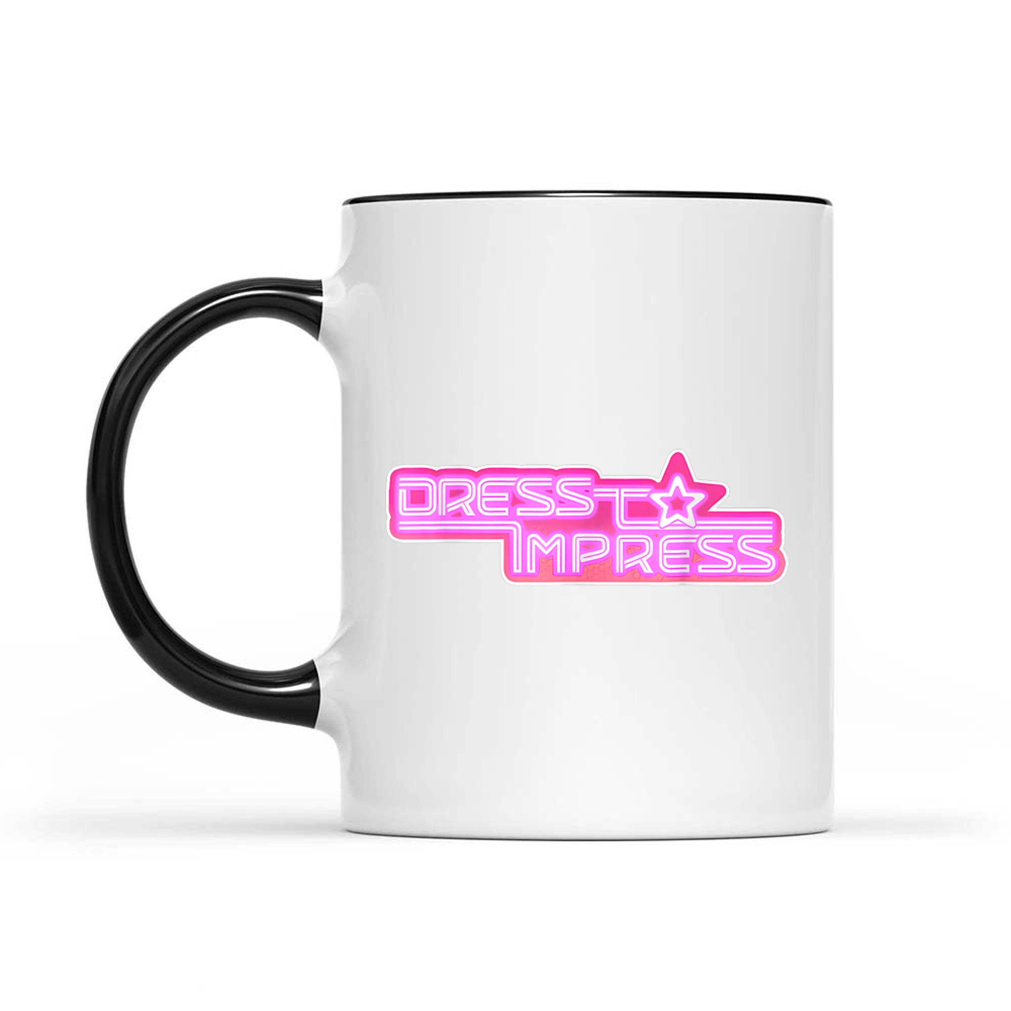 Pink Neon Y2K Dress To Impress Design  Retro Star Motif 2000s Vibe Mug
