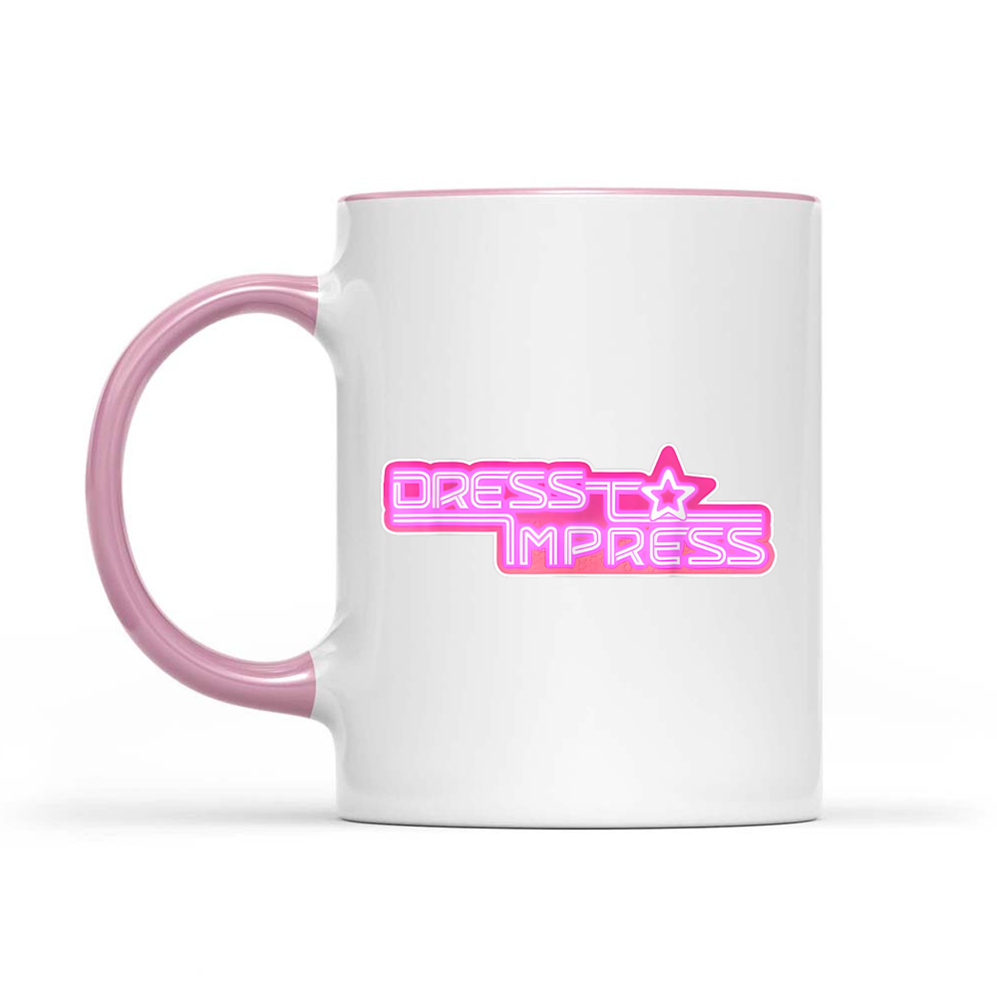 Pink Neon Y2K Dress To Impress Design  Retro Star Motif 2000s Vibe Mug
