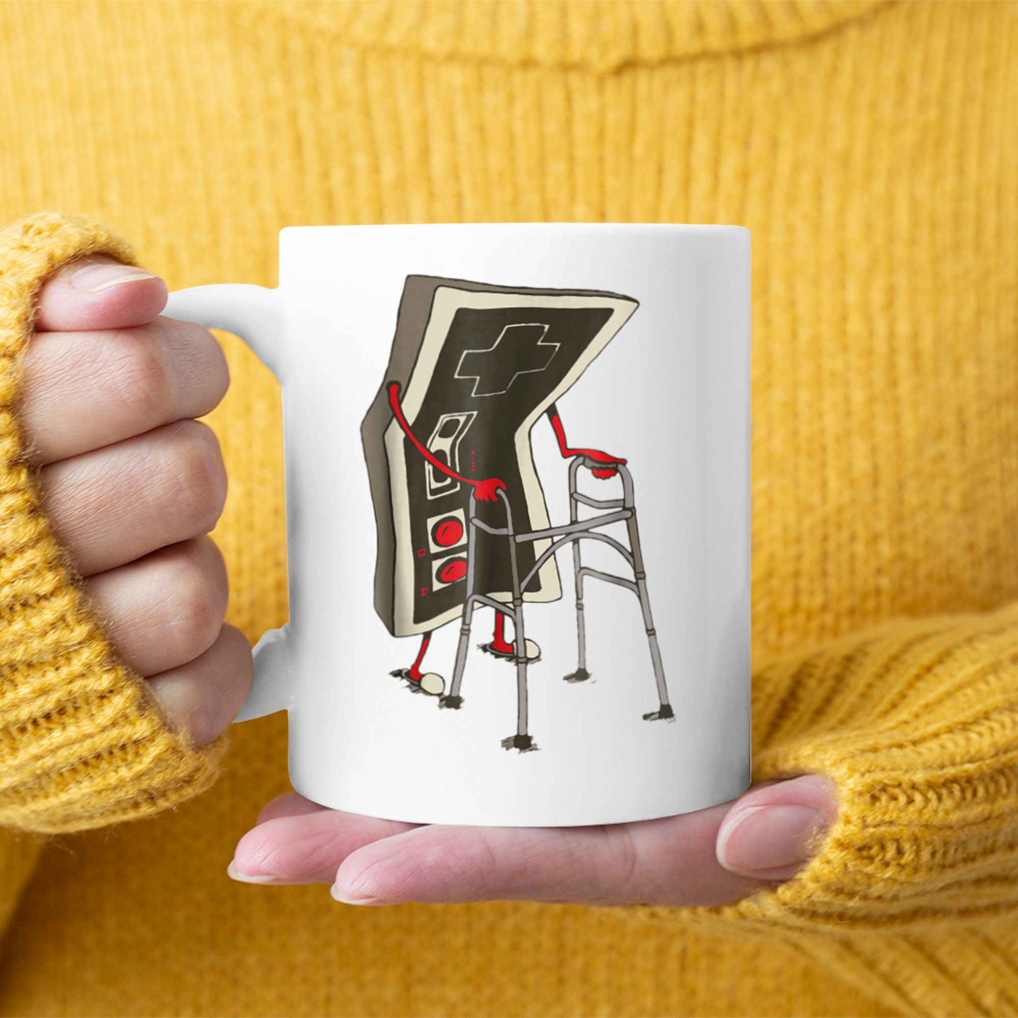 Retro Gamer Funny Old School Controller Vintage Video Game Fans Mug