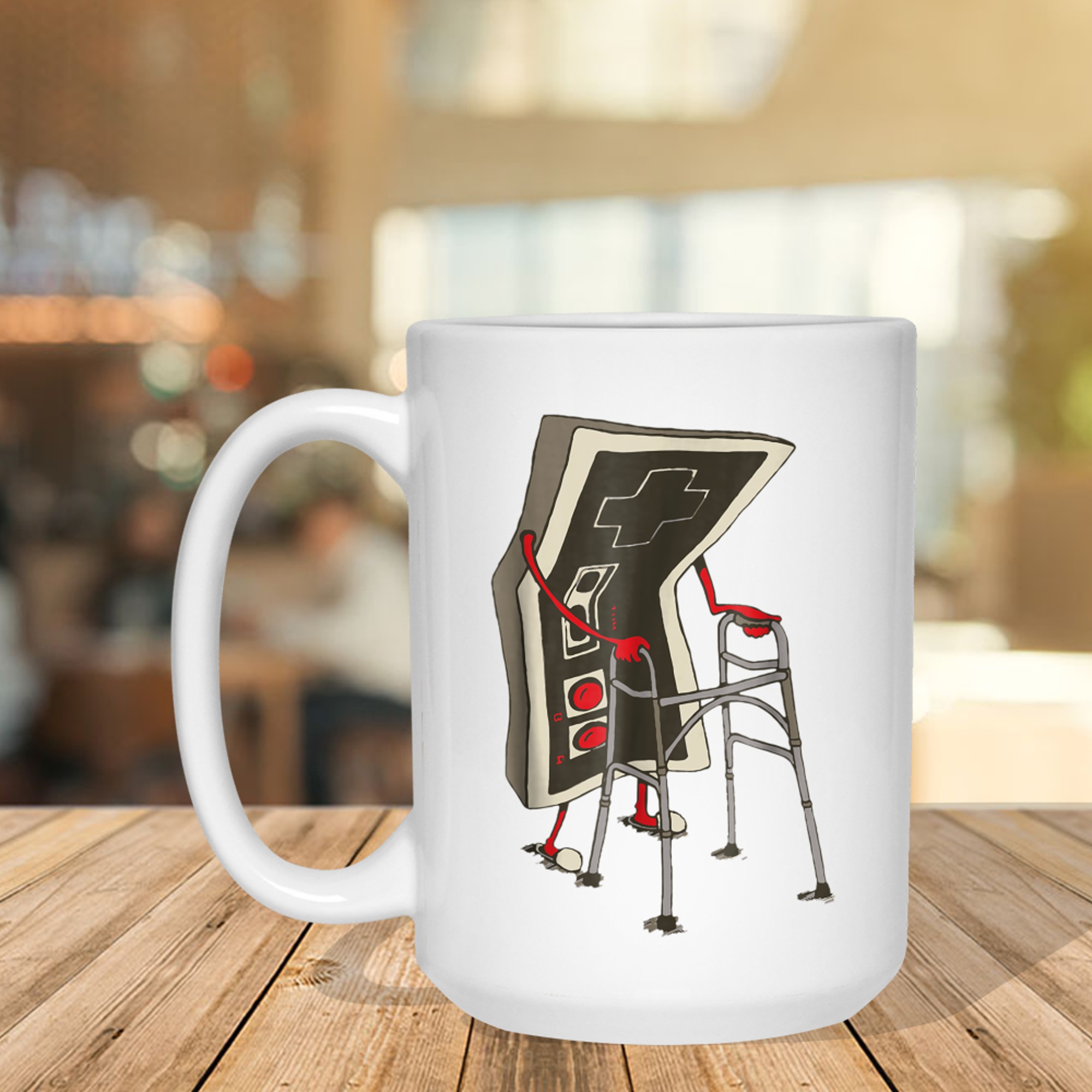 Retro Gamer Funny Old School Controller Vintage Video Game Fans Mug