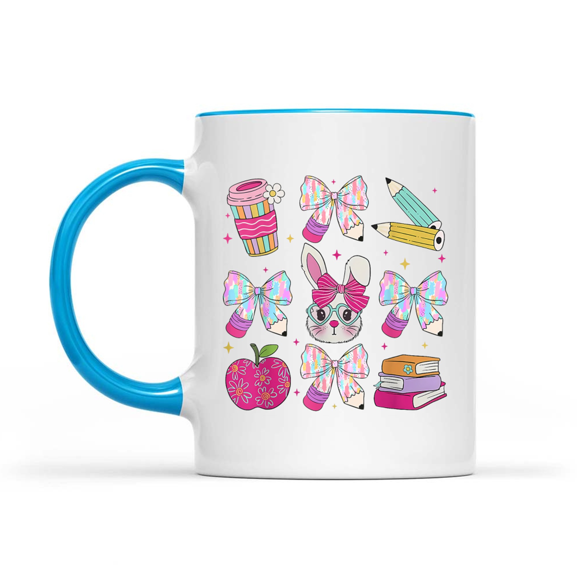 Teacher Easter Coquette Bow Bunny Happy Easter Women Girls Mug