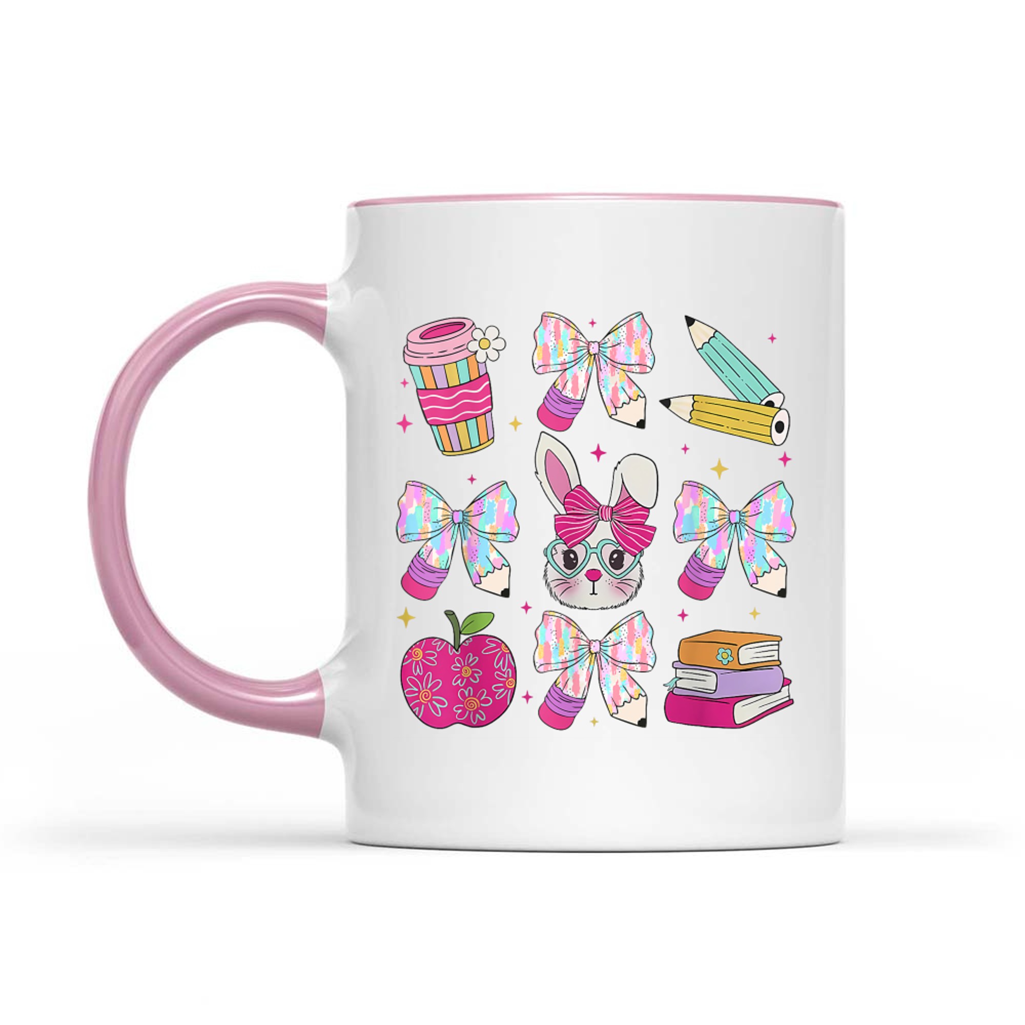 Teacher Easter Coquette Bow Bunny Happy Easter Women Girls Mug