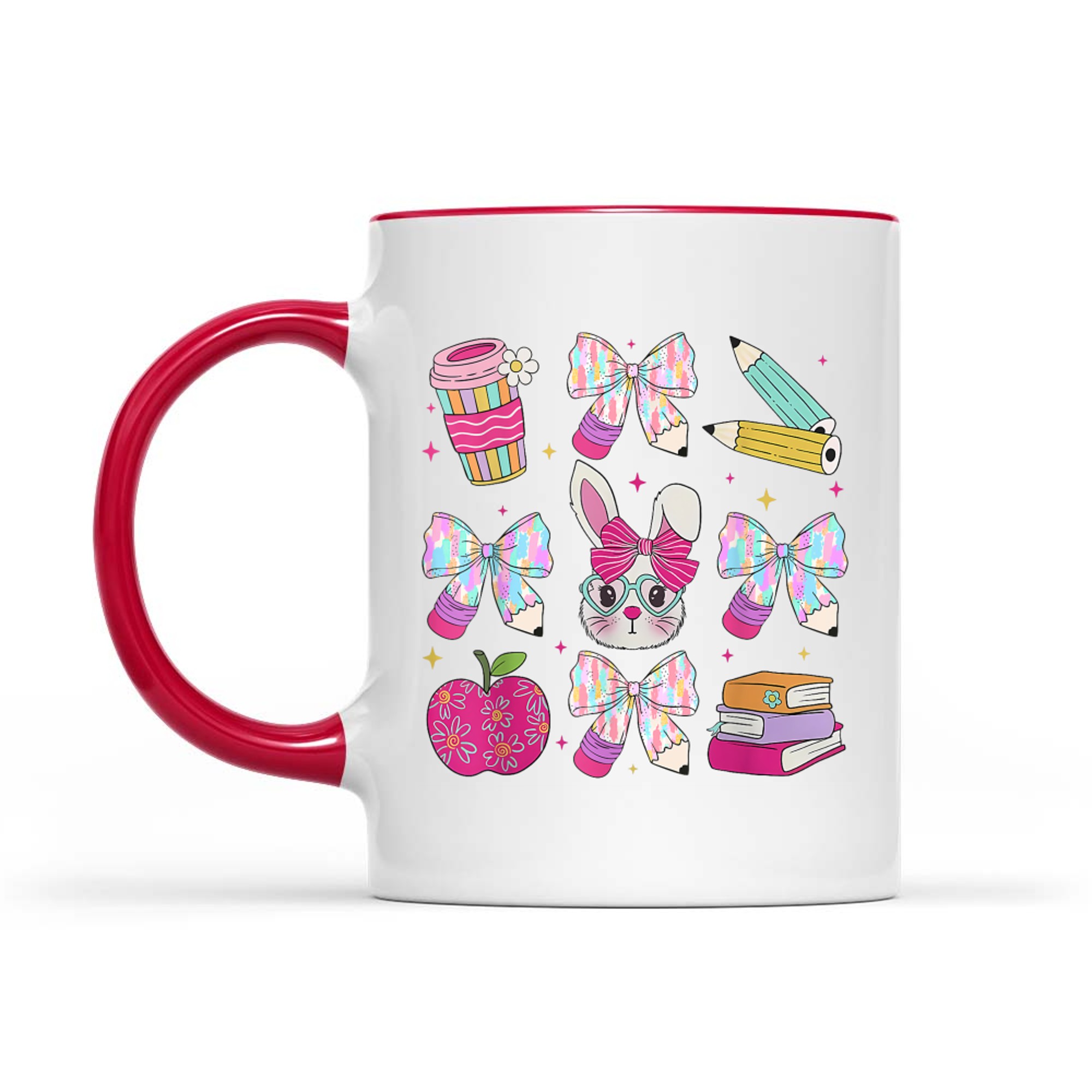 Teacher Easter Coquette Bow Bunny Happy Easter Women Girls Mug
