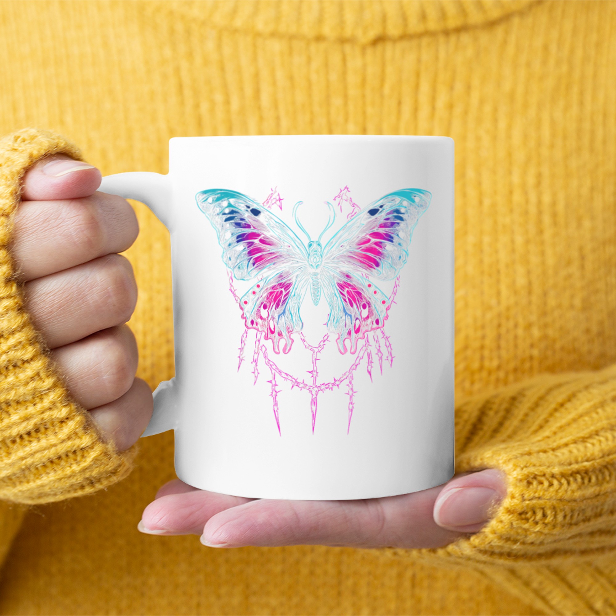 Y2K Butterfly Gothic Grunge Aesthetic Vaporwave Cybercore Mug