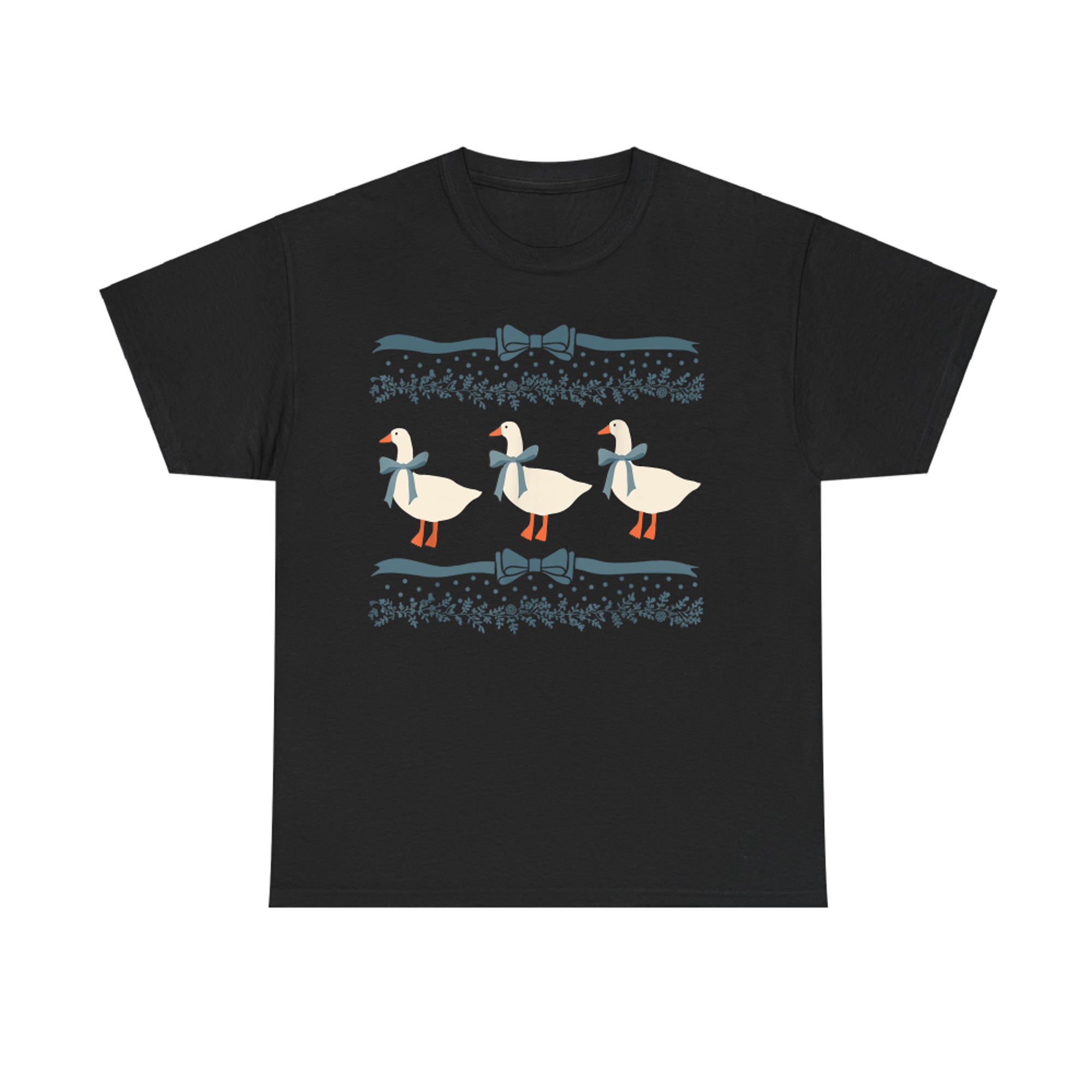 1980s Blue Ribbon Goose With Hearts T-Shirt
