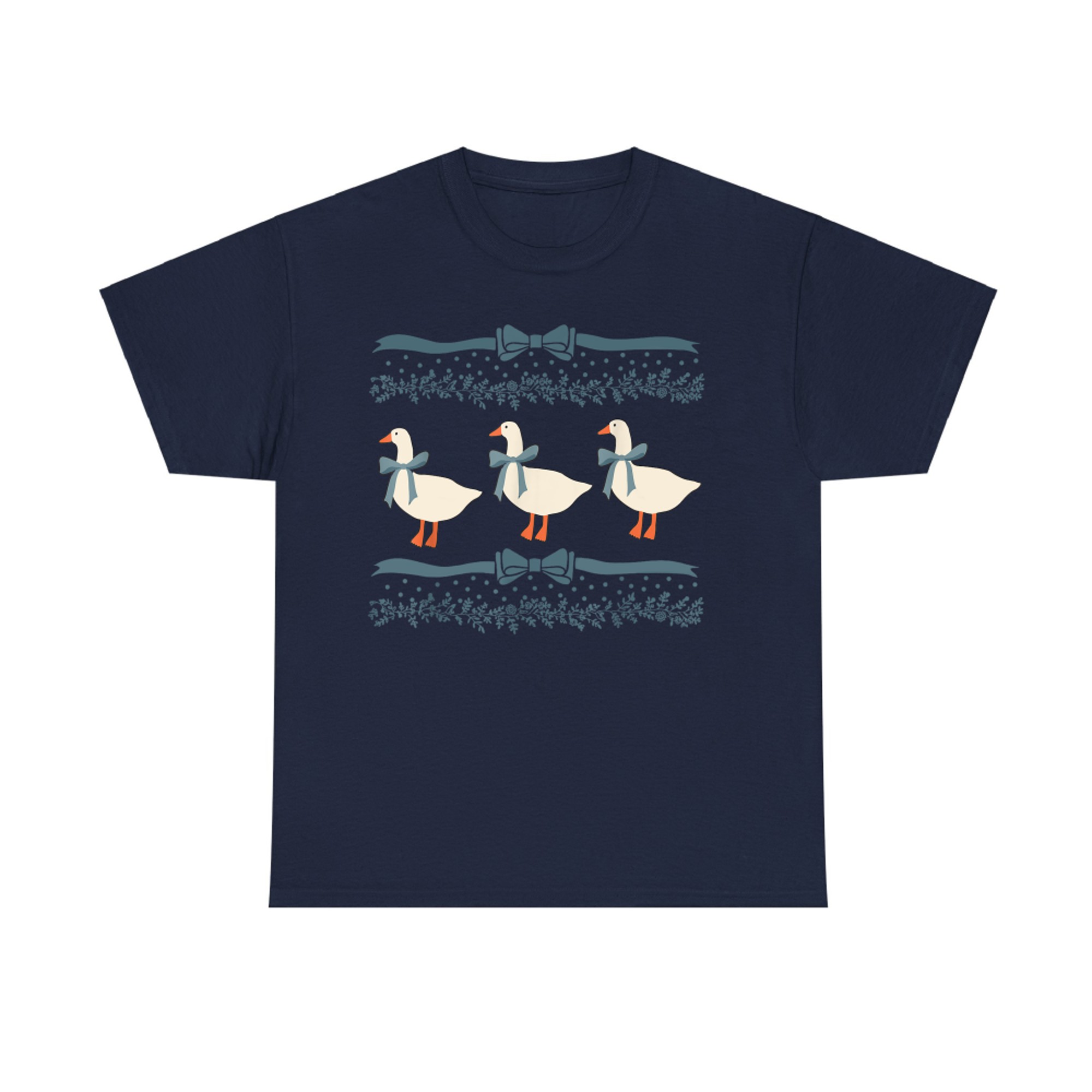 1980s Blue Ribbon Goose With Hearts T-Shirt