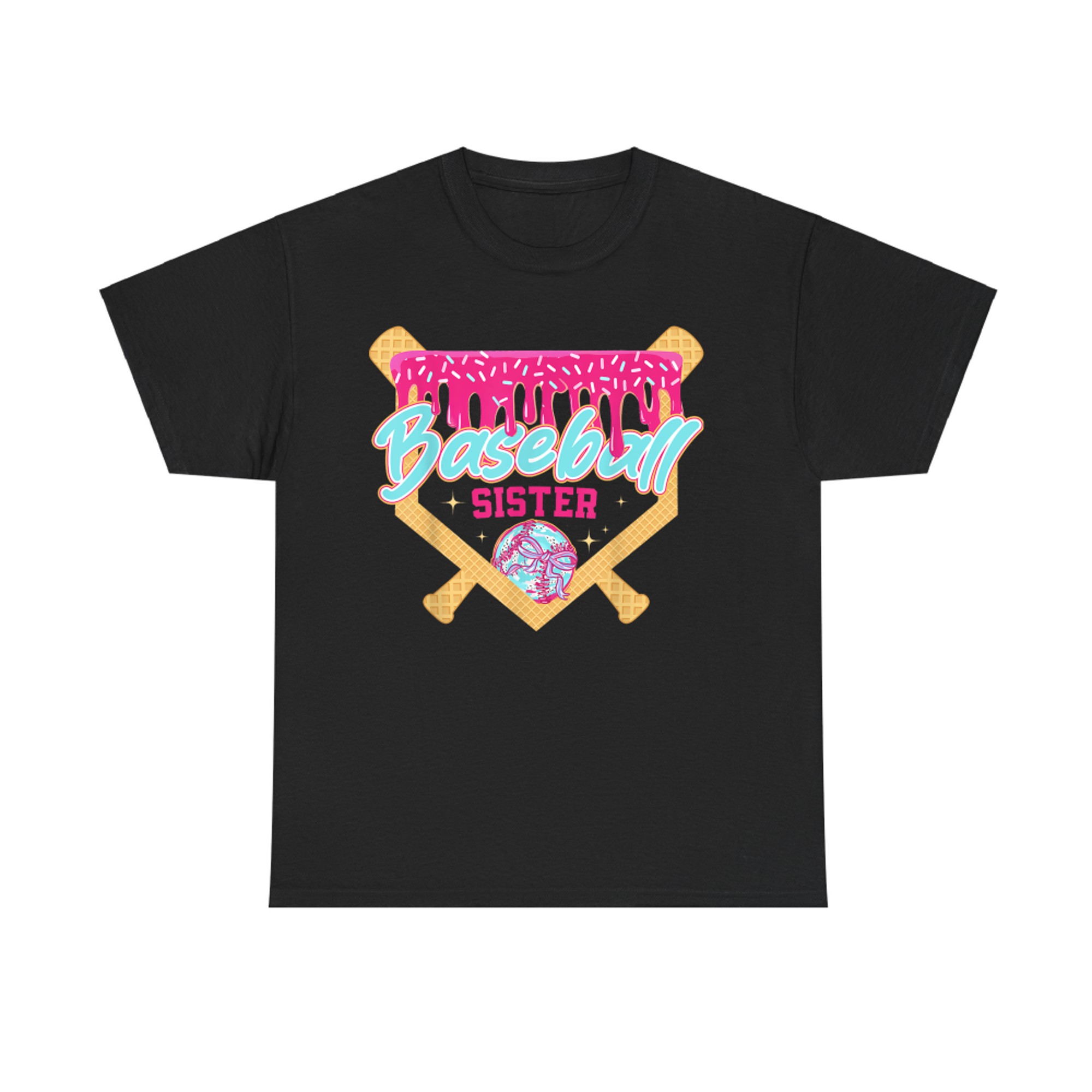 Baseball Sister Drip Ice Cream Game Day Cute  Sports Aesthetic T-Shirt