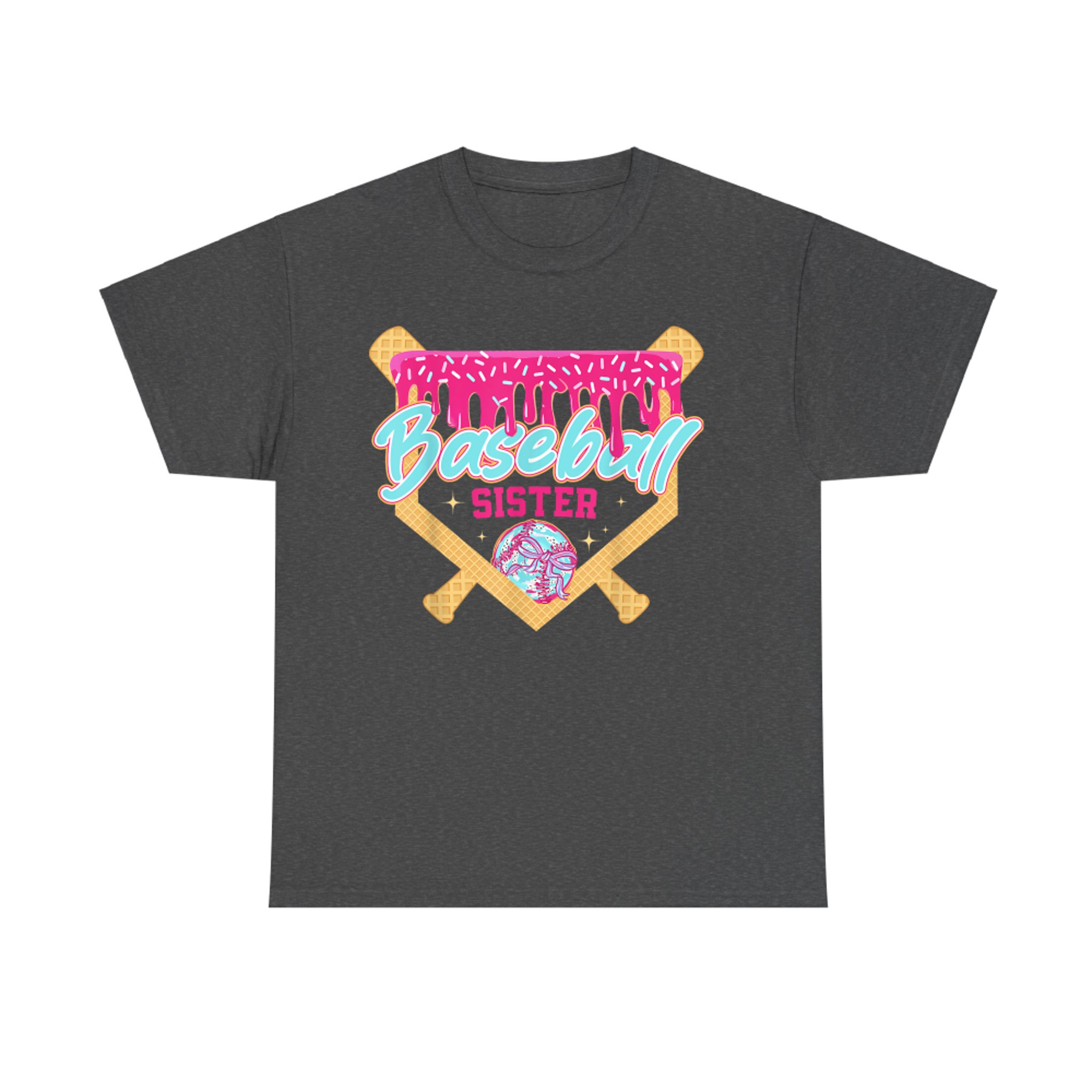 Baseball Sister Drip Ice Cream Game Day Cute  Sports Aesthetic T-Shirt