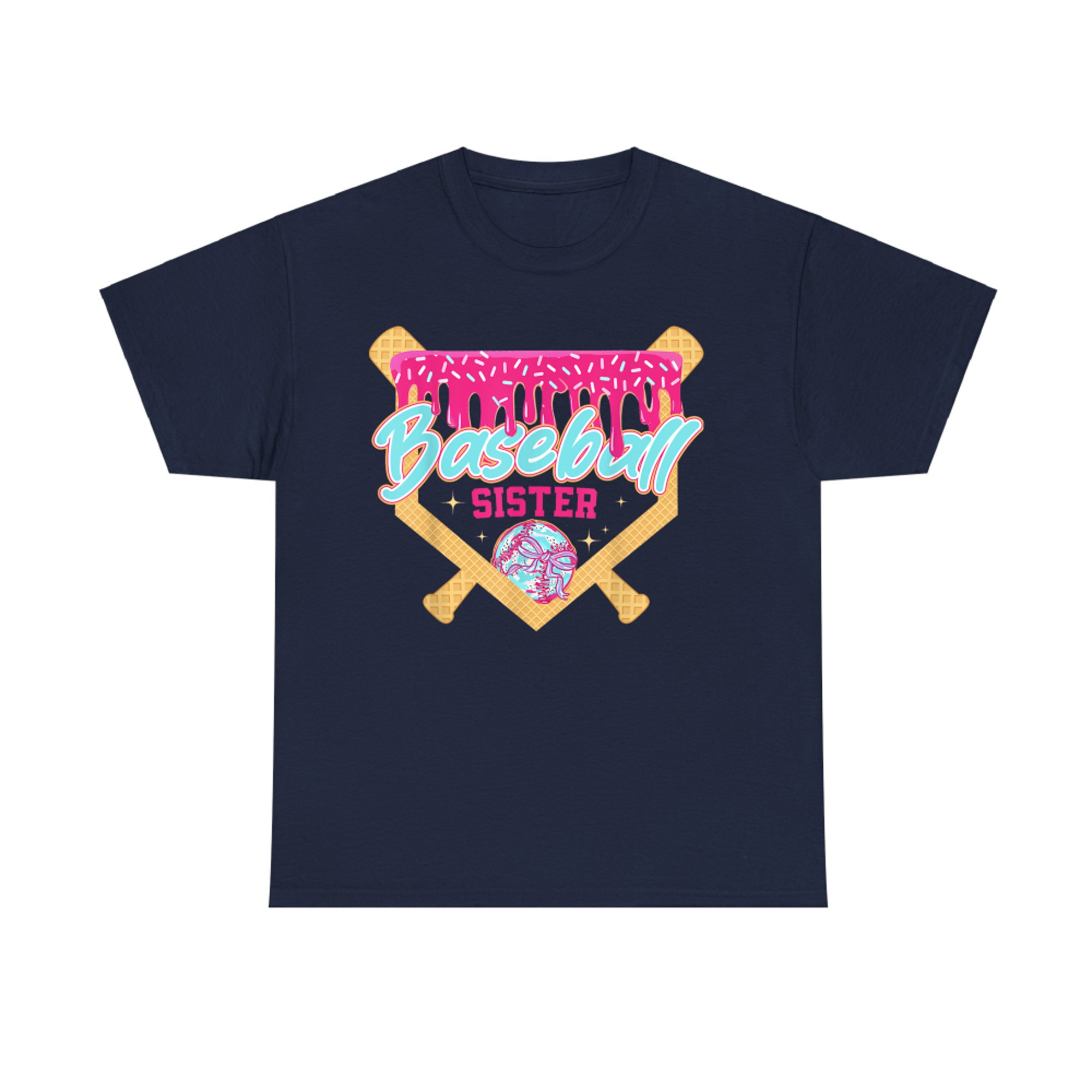 Baseball Sister Drip Ice Cream Game Day Cute  Sports Aesthetic T-Shirt