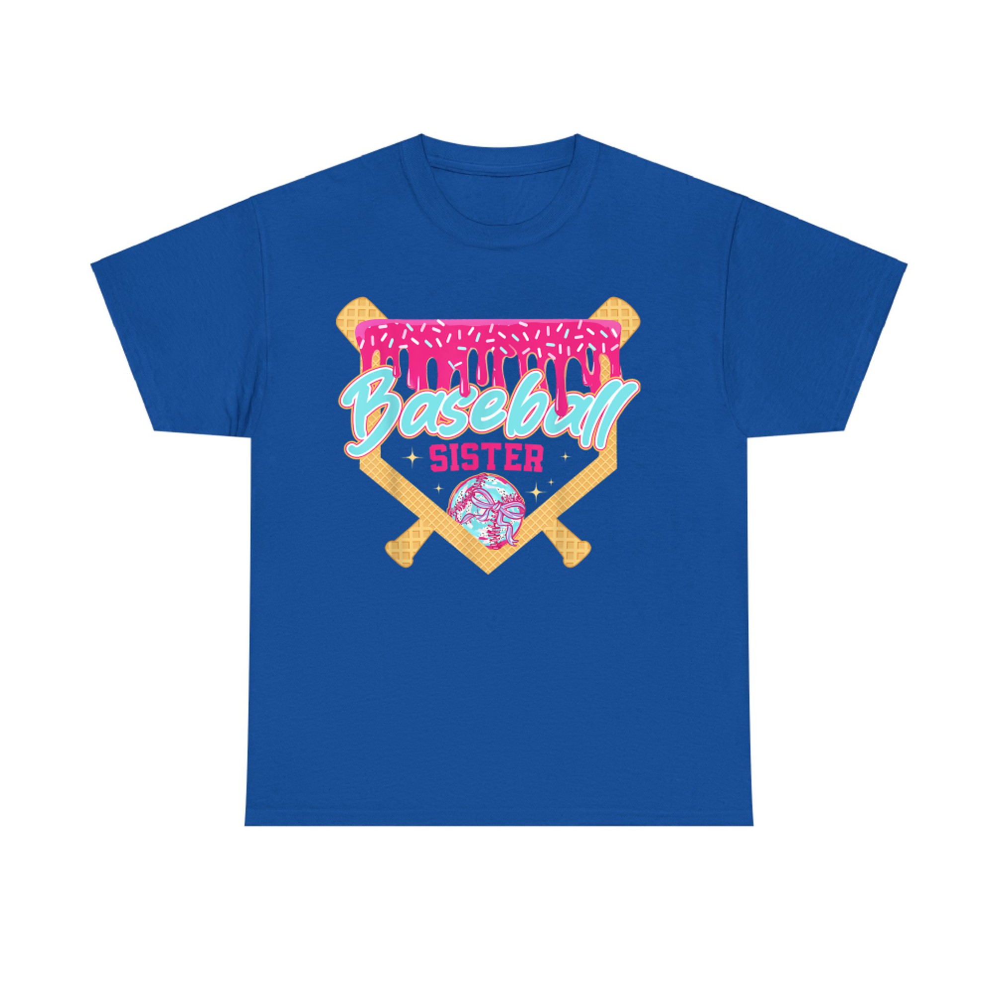 Baseball Sister Drip Ice Cream Game Day Cute  Sports Aesthetic T-Shirt