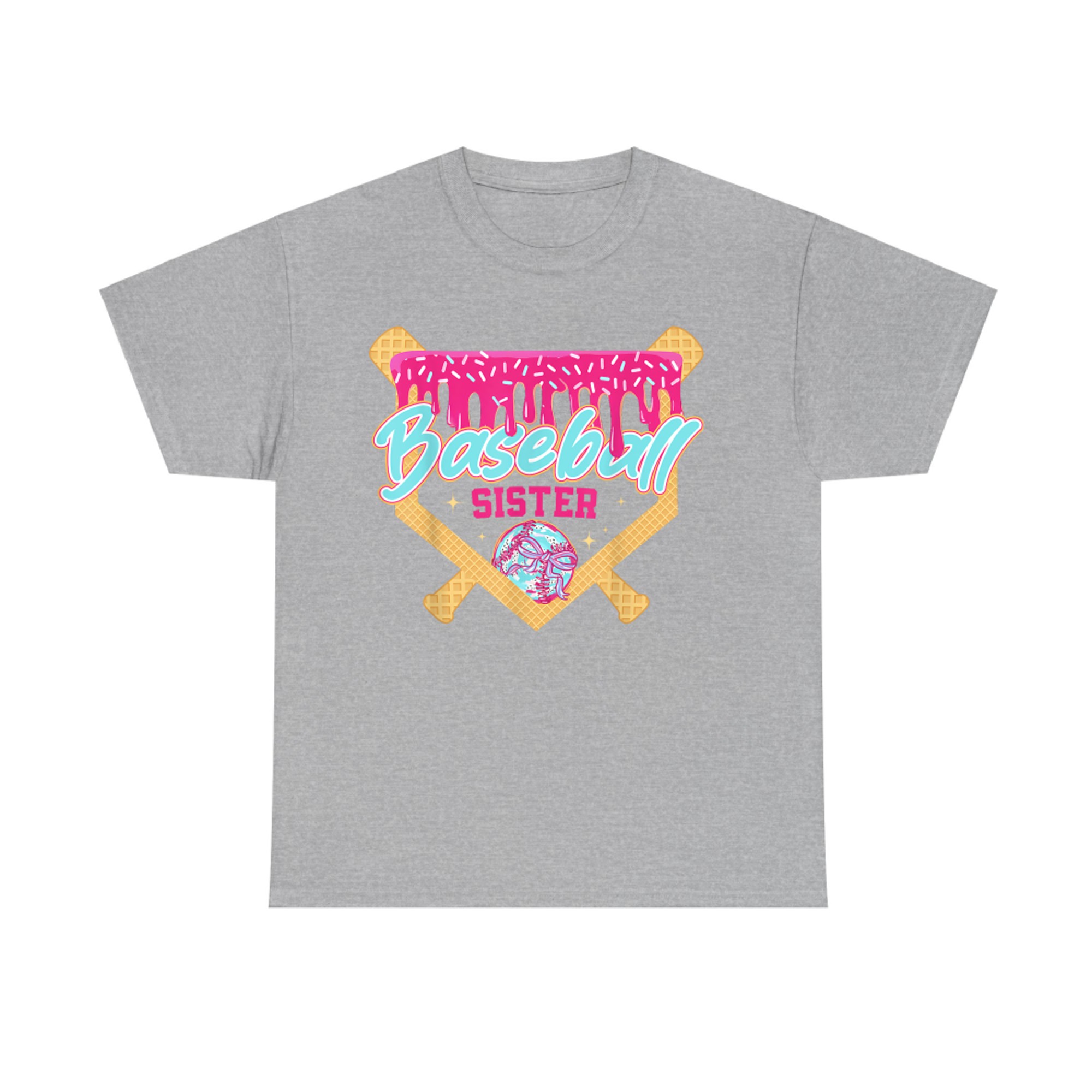 Baseball Sister Drip Ice Cream Game Day Cute  Sports Aesthetic T-Shirt
