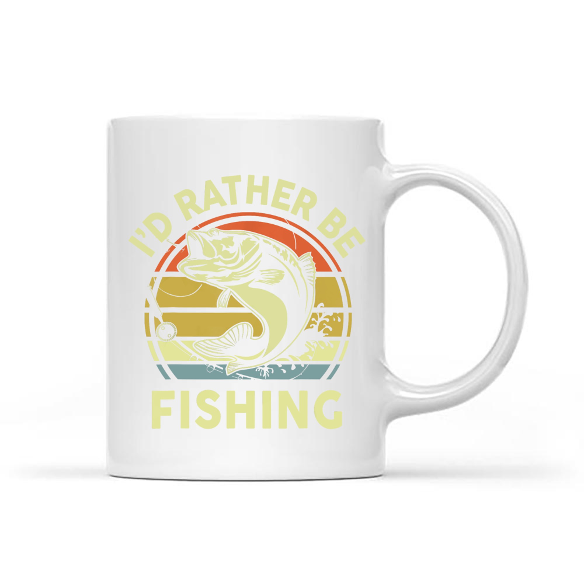 Bass Fish Id Rather Be Fishing Funny Mug