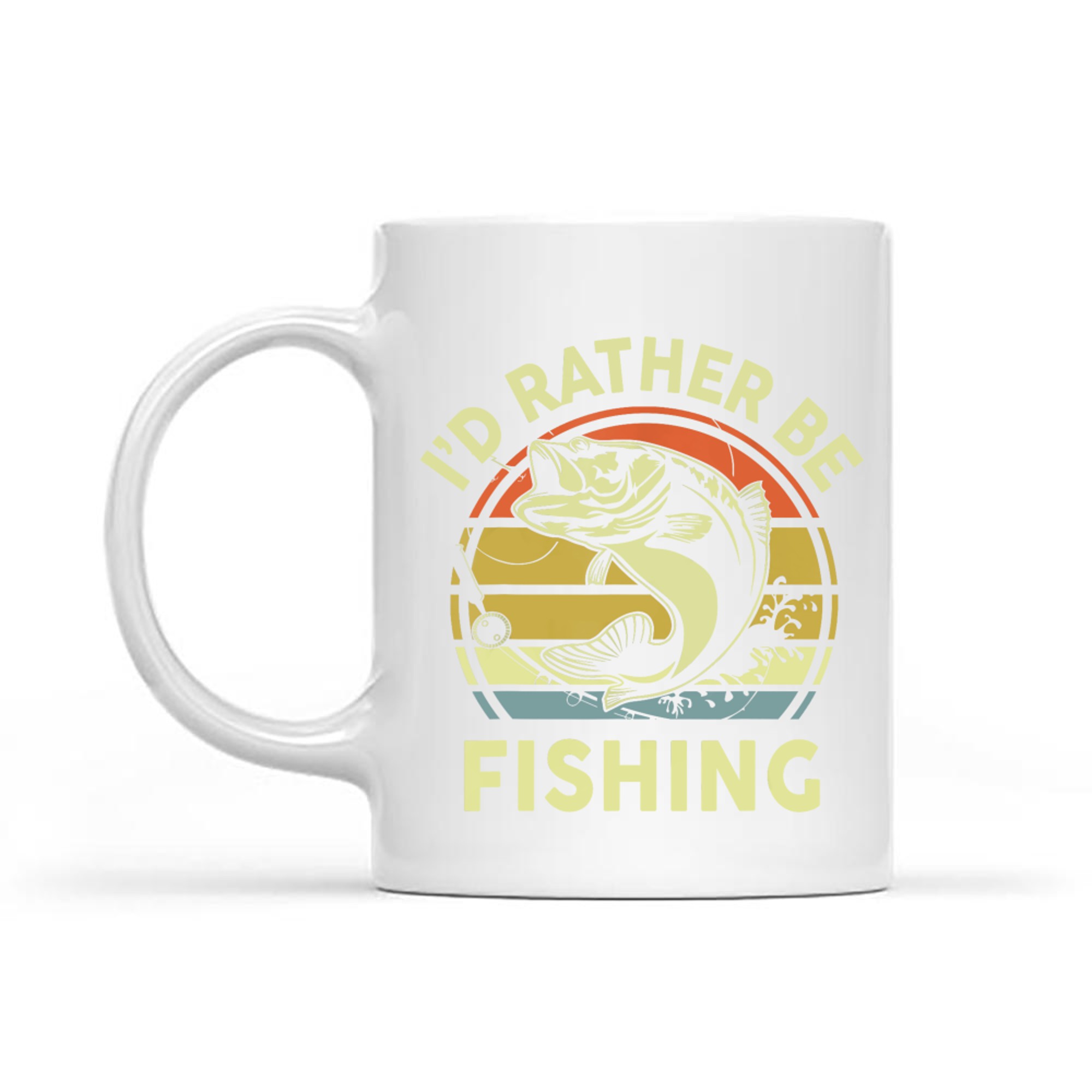 Bass Fish Id Rather Be Fishing Funny Mug