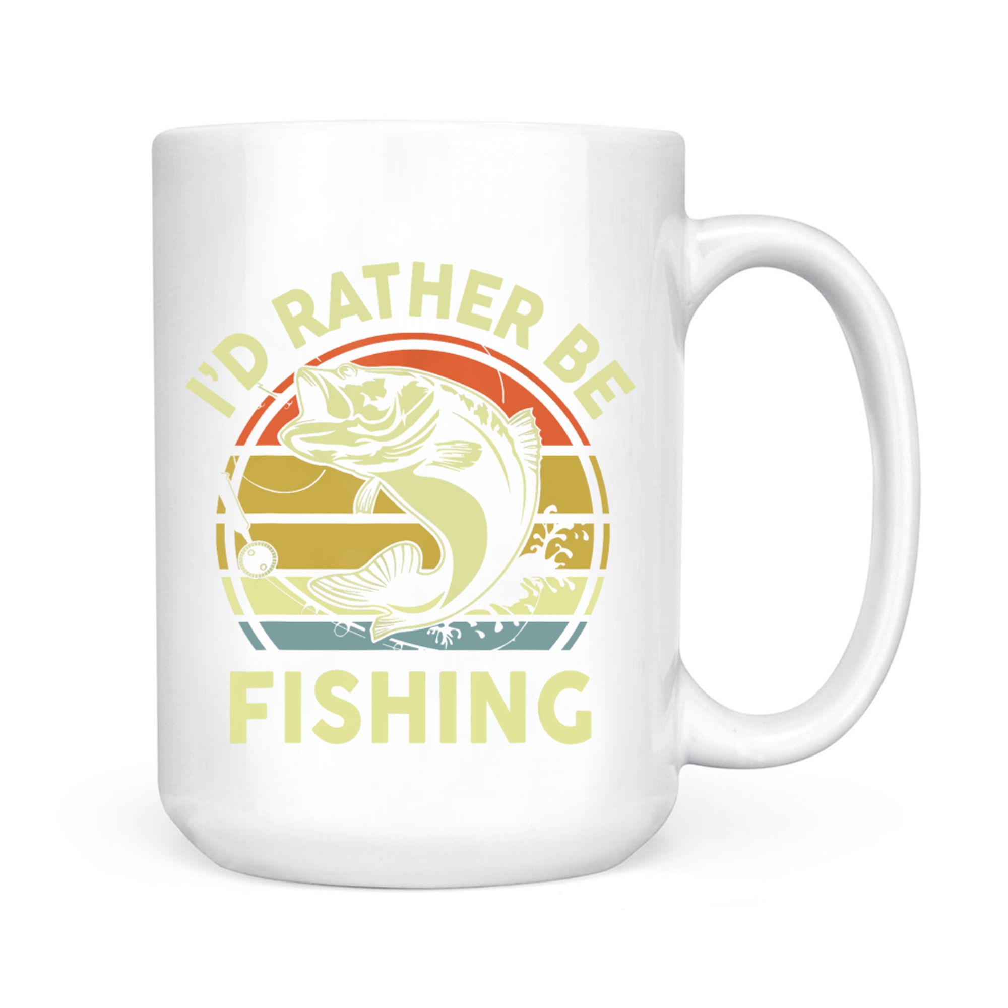 Bass Fish Id Rather Be Fishing Funny Mug