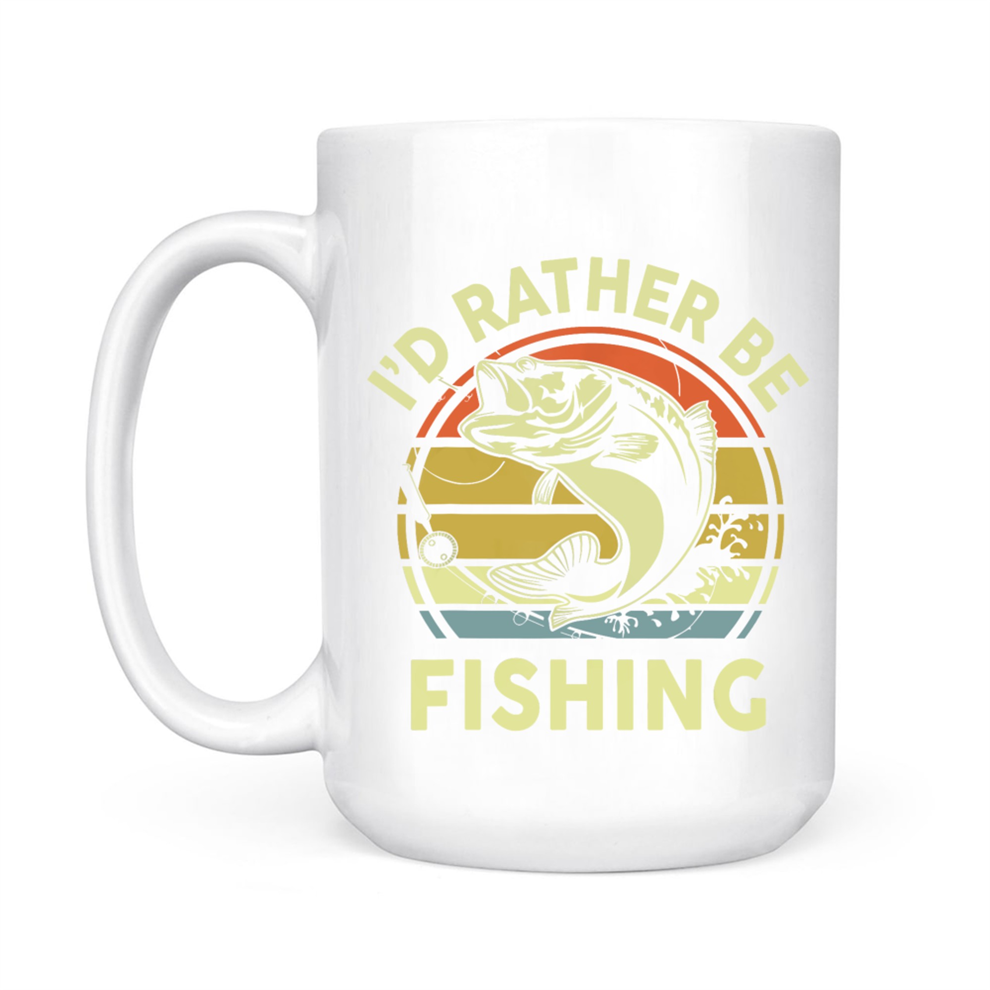 Bass Fish Id Rather Be Fishing Funny Mug