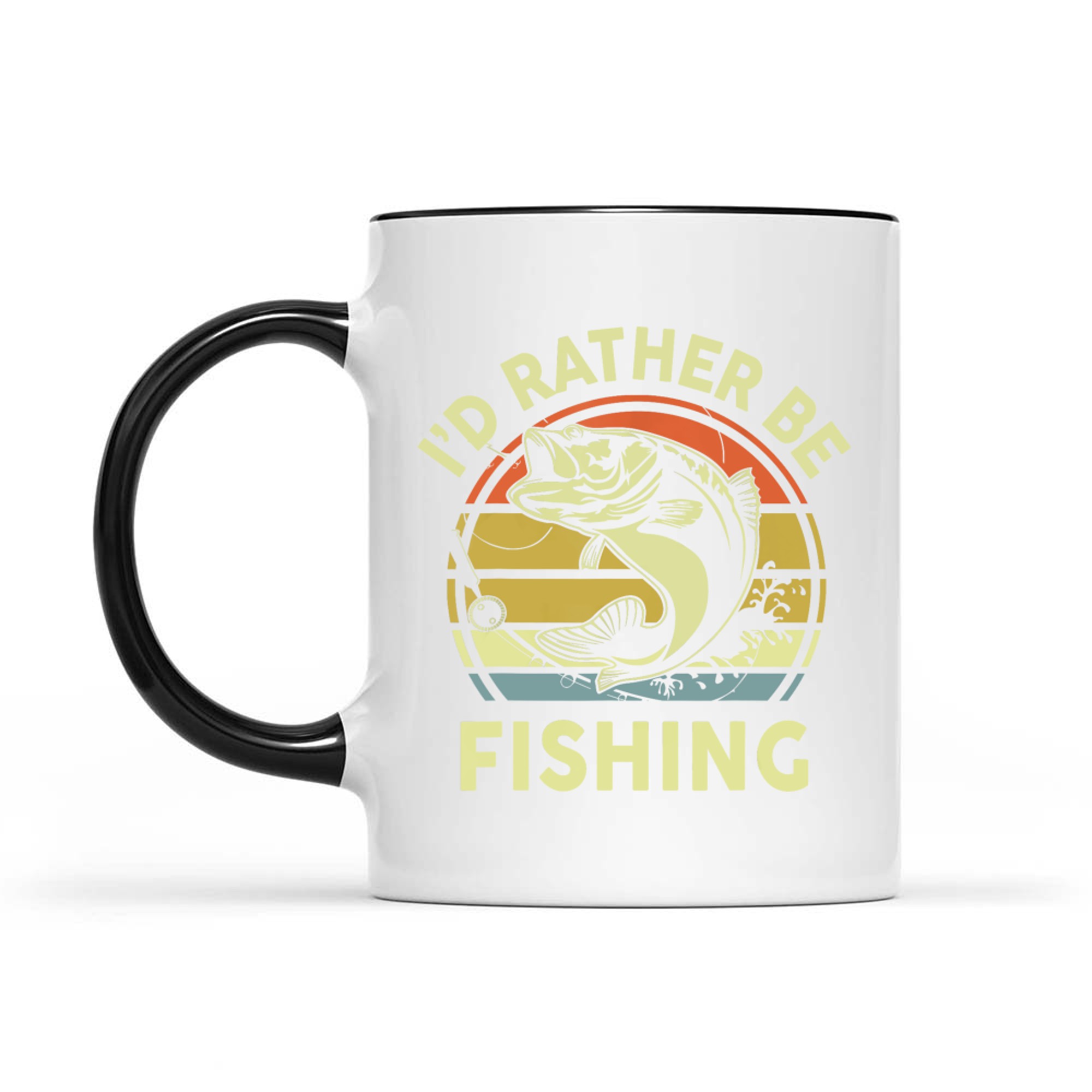 Bass Fish Id Rather Be Fishing Funny Mug