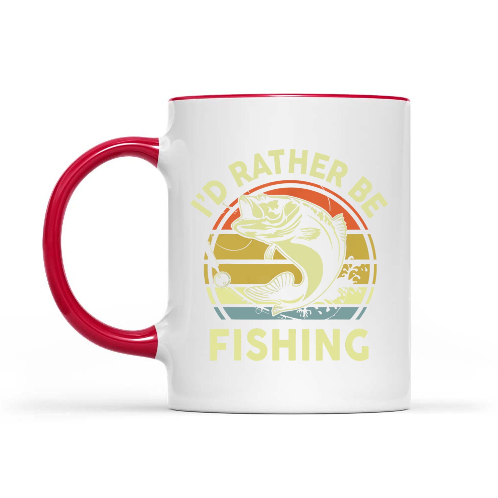 Bass Fish Id Rather Be Fishing Funny Mug