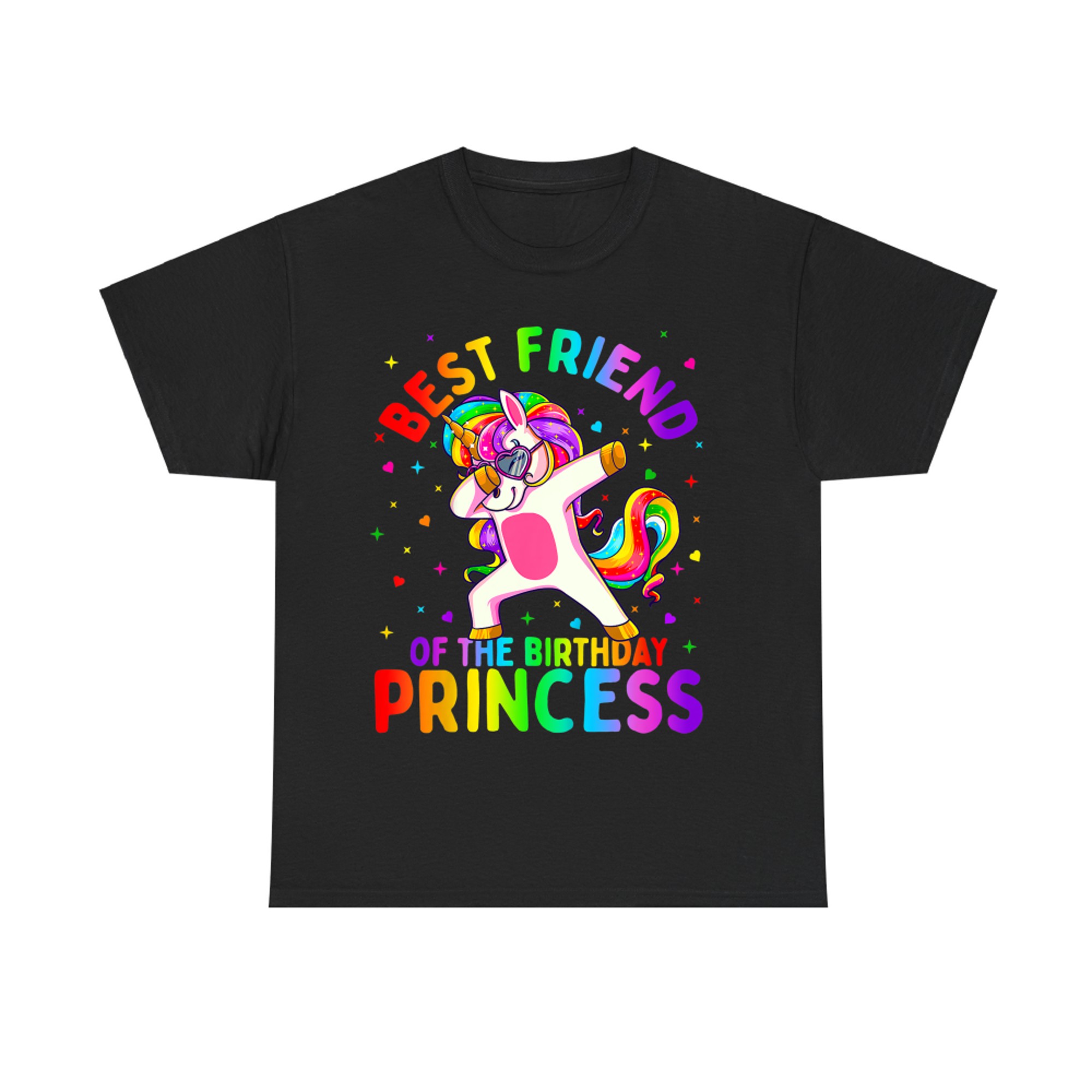 Best Friend Of The Birthday Princess Girl Dabbing Unicorn T-Shirt