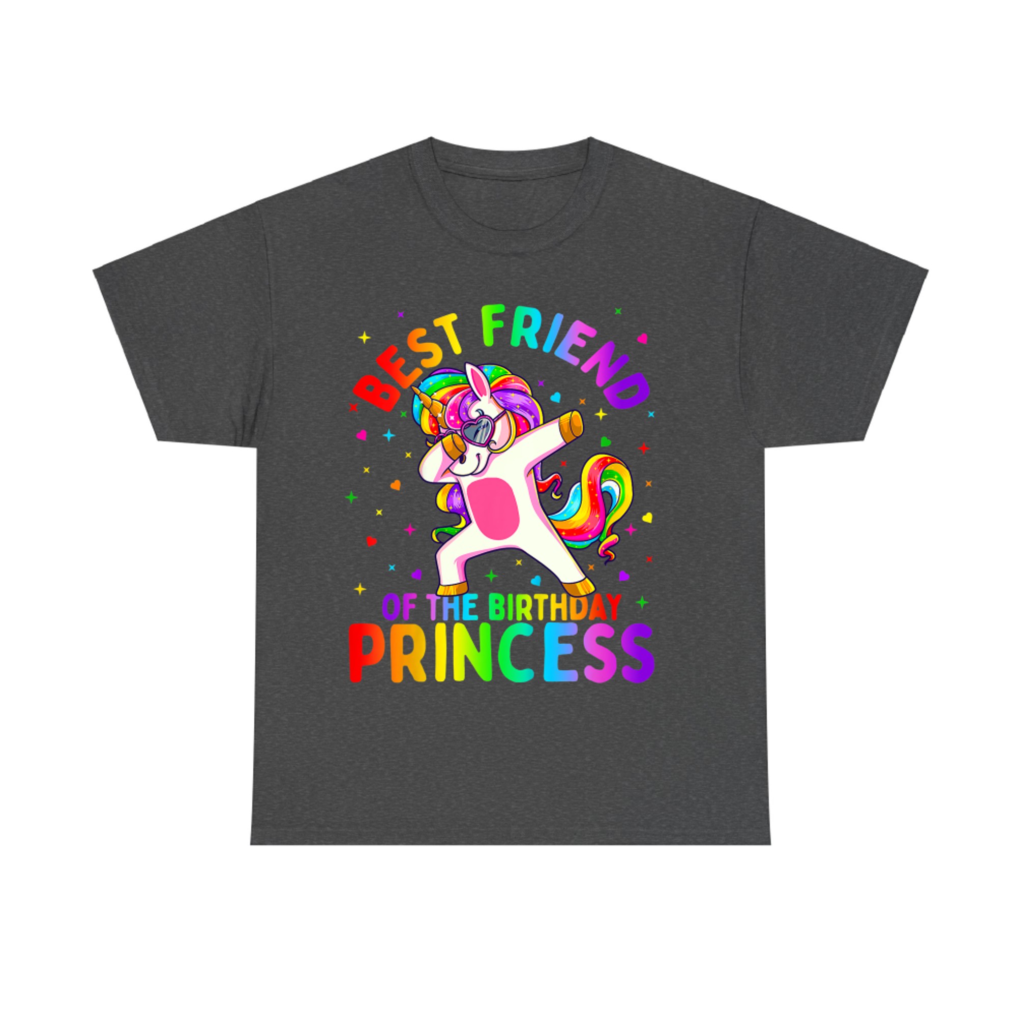 Best Friend Of The Birthday Princess Girl Dabbing Unicorn T-Shirt
