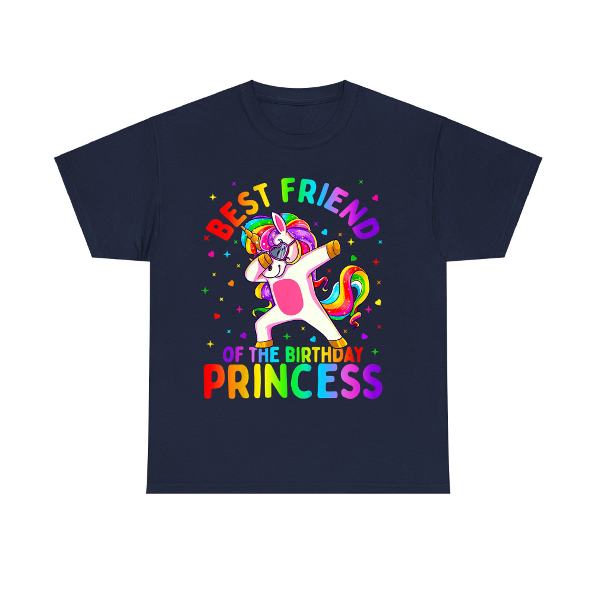 Best Friend Of The Birthday Princess Girl Dabbing Unicorn T-Shirt