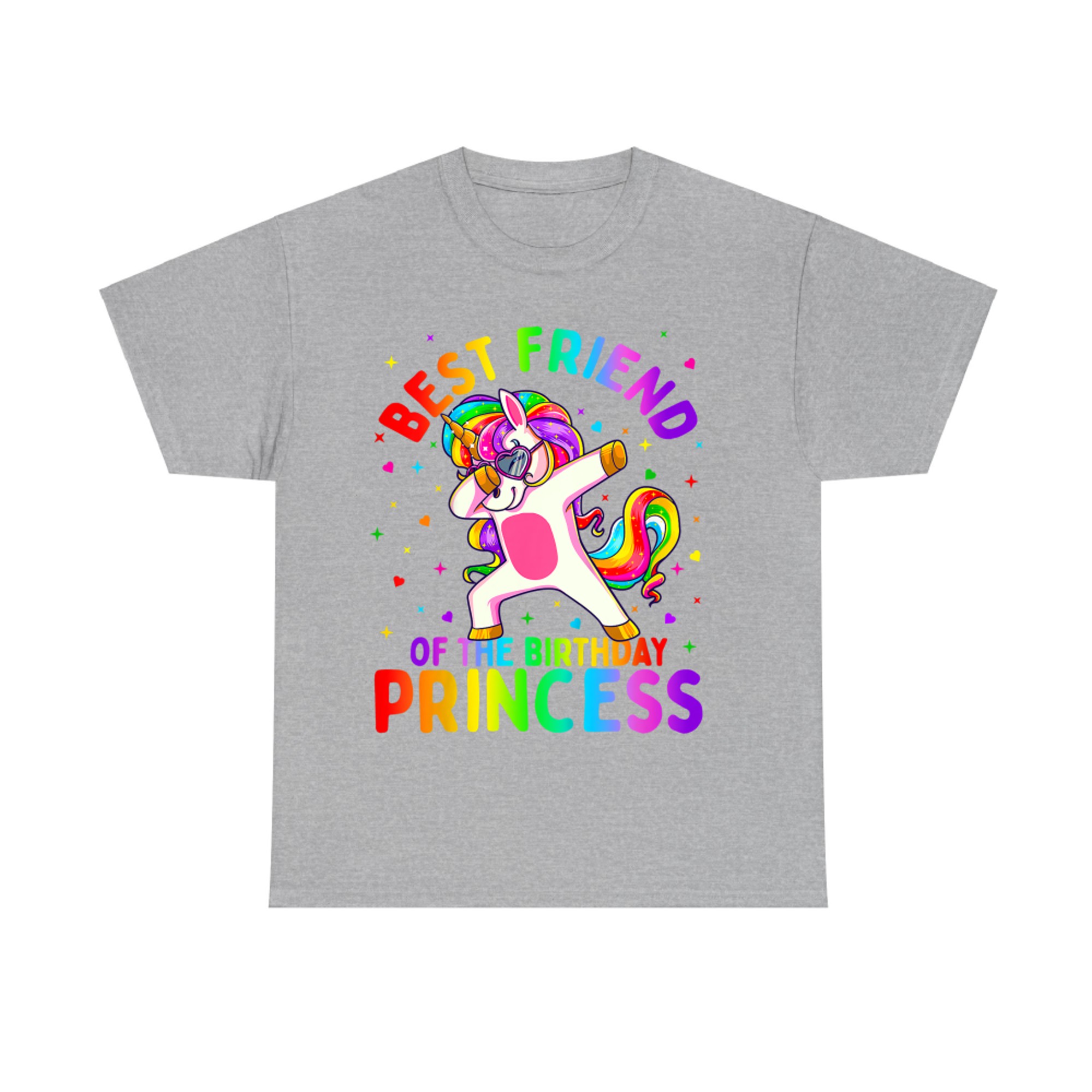 Best Friend Of The Birthday Princess Girl Dabbing Unicorn T-Shirt