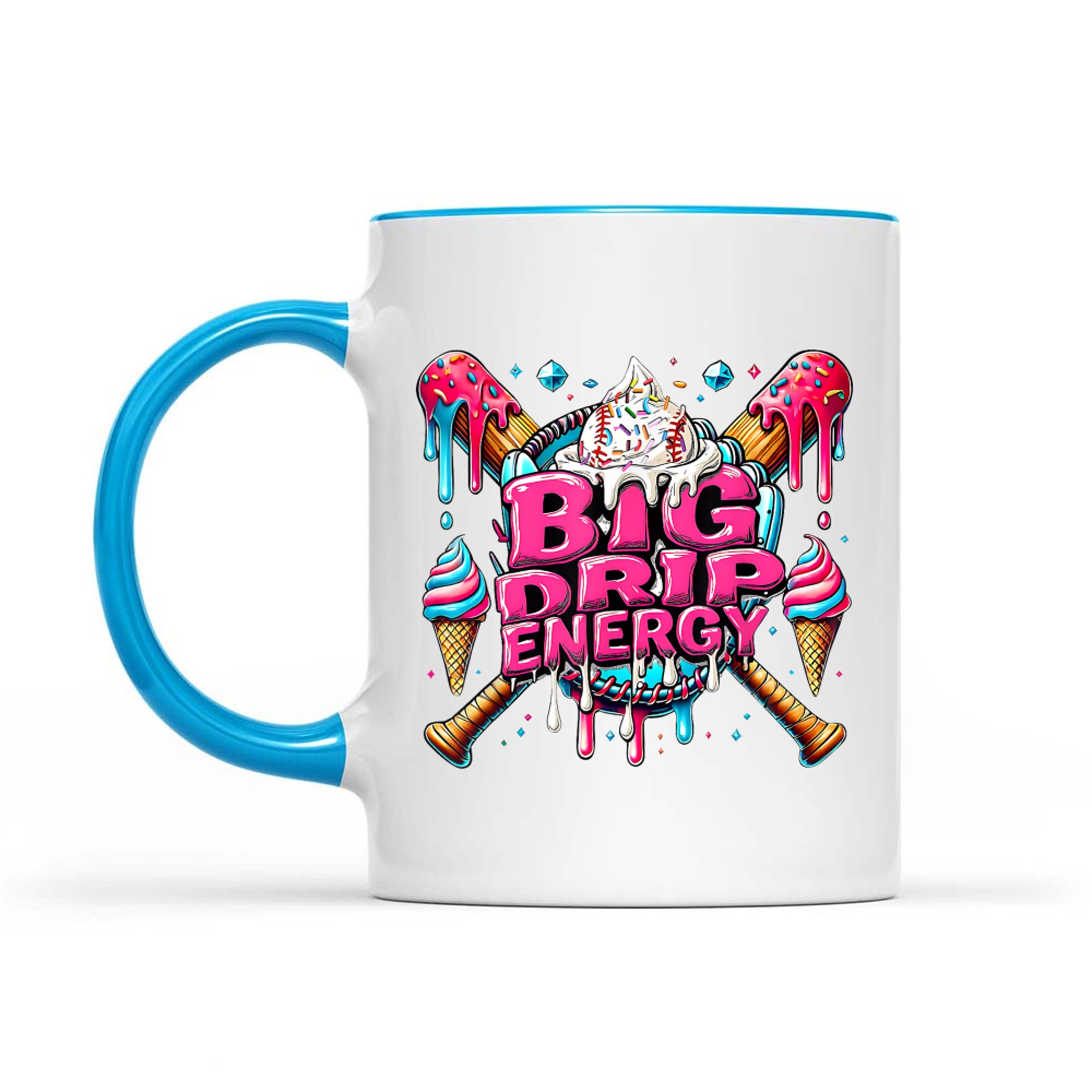 Big Drip Energy Baseball Drip Ice Cream Sprinkles Mug