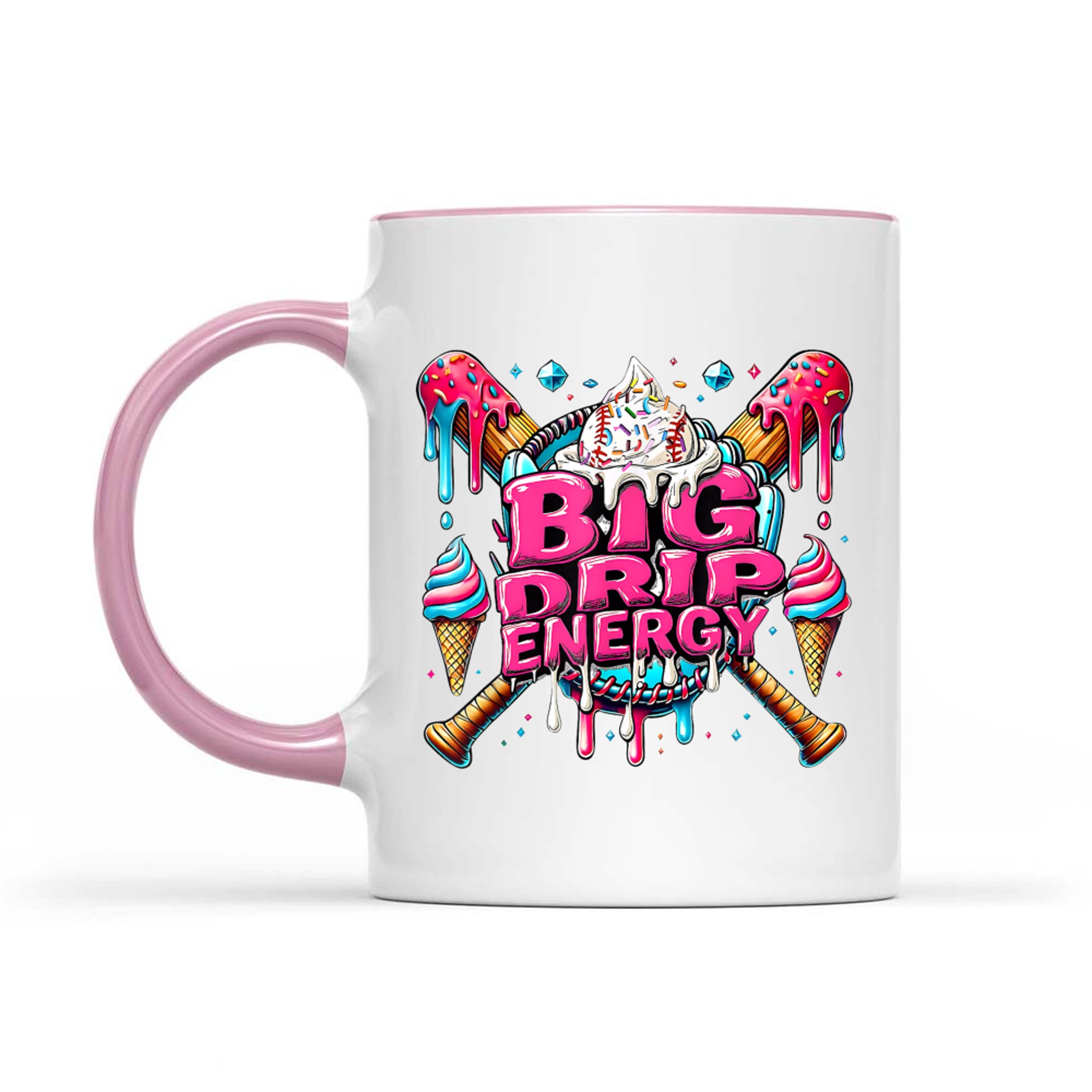 Big Drip Energy Baseball Drip Ice Cream Sprinkles Mug