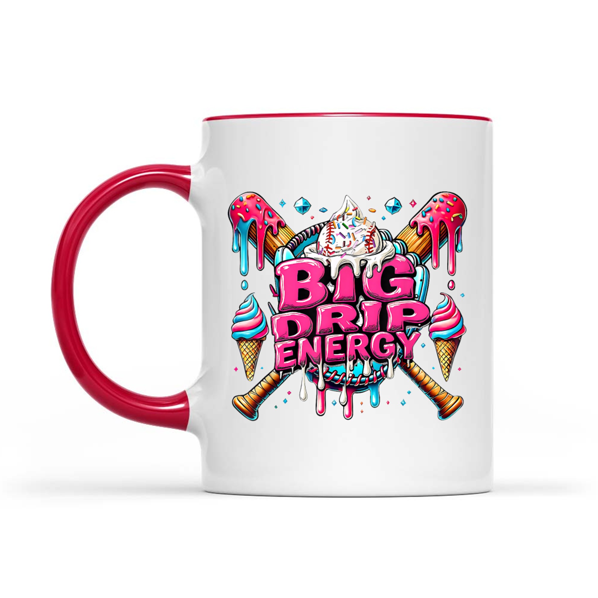 Big Drip Energy Baseball Drip Ice Cream Sprinkles Mug