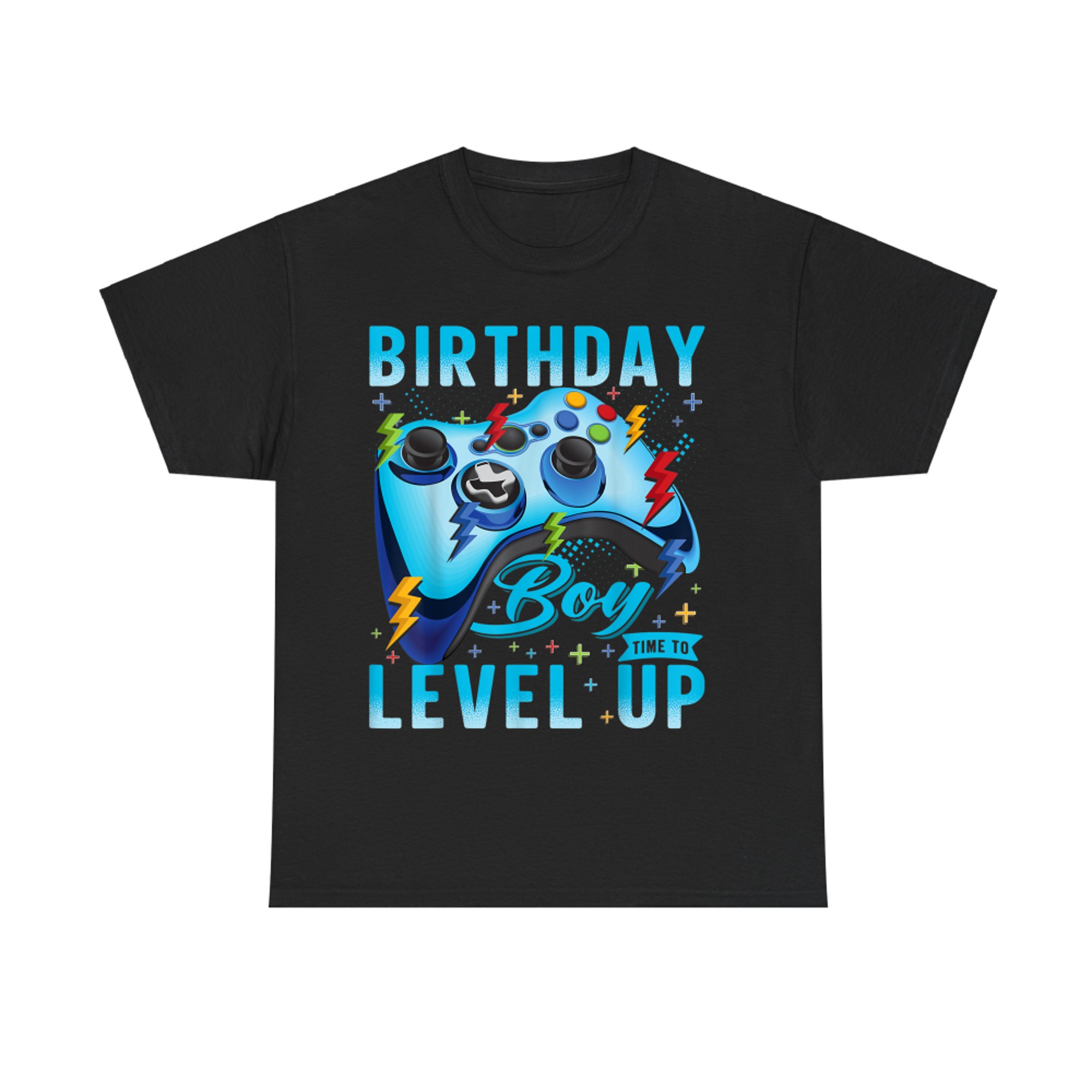 Birthday Boy Time To Level Up Blue Gaming Video Game T-Shirt