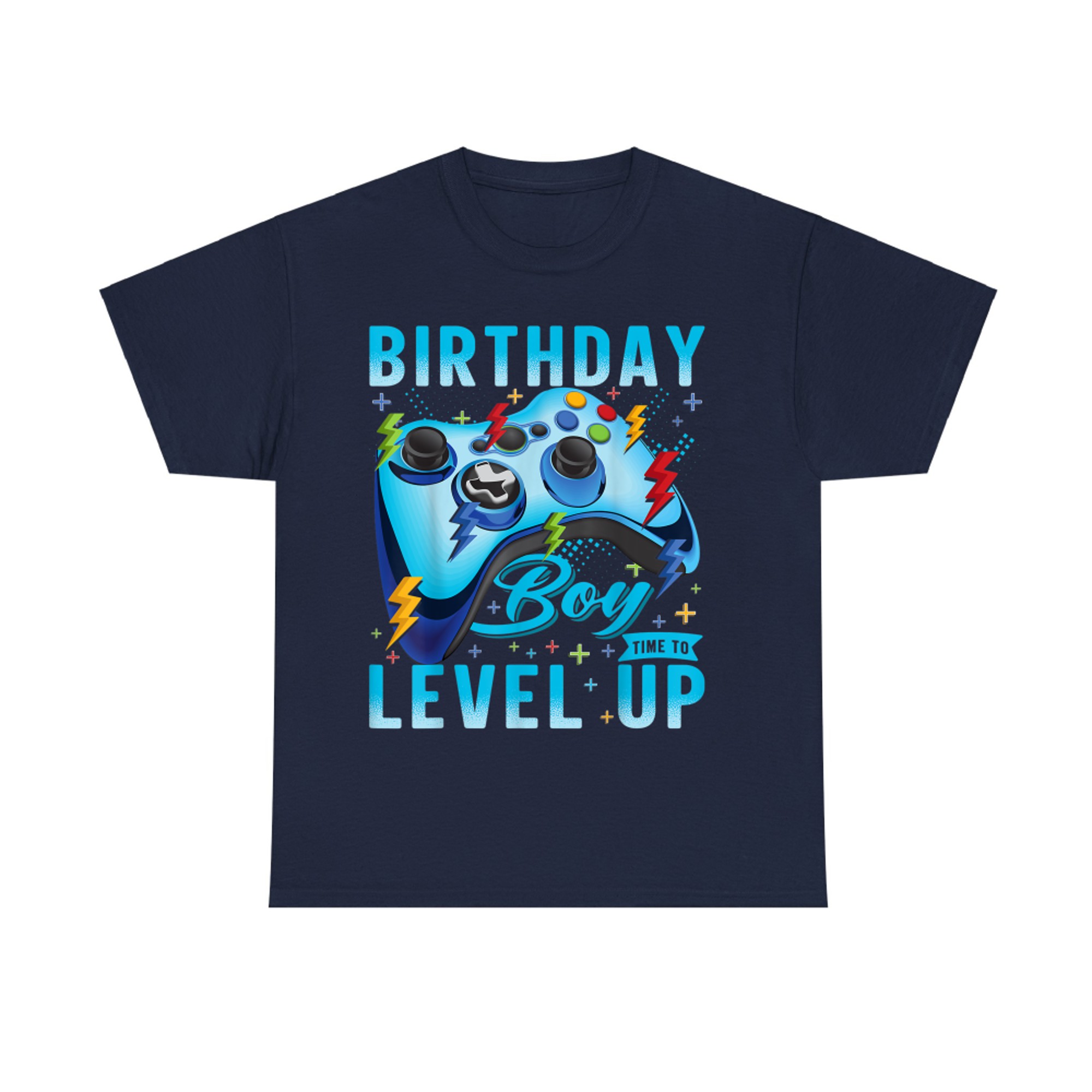 Birthday Boy Time To Level Up Blue Gaming Video Game T-Shirt