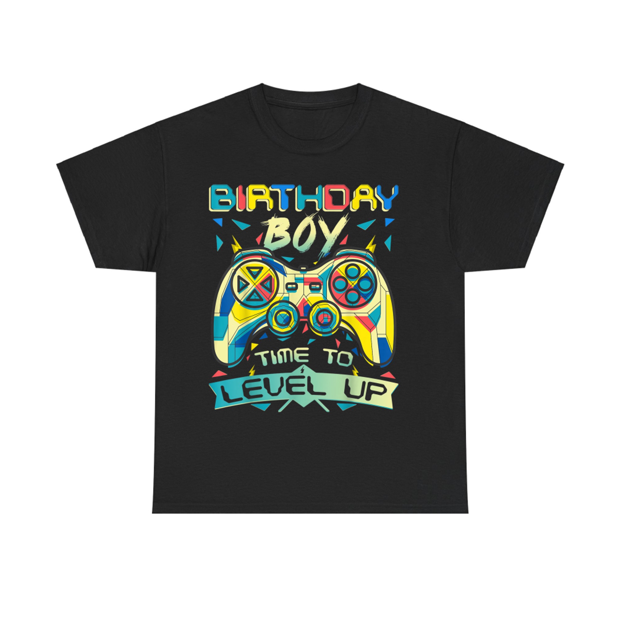 Birthday Boy Time To Level Up Colorful Gamer Controller T-Shirt