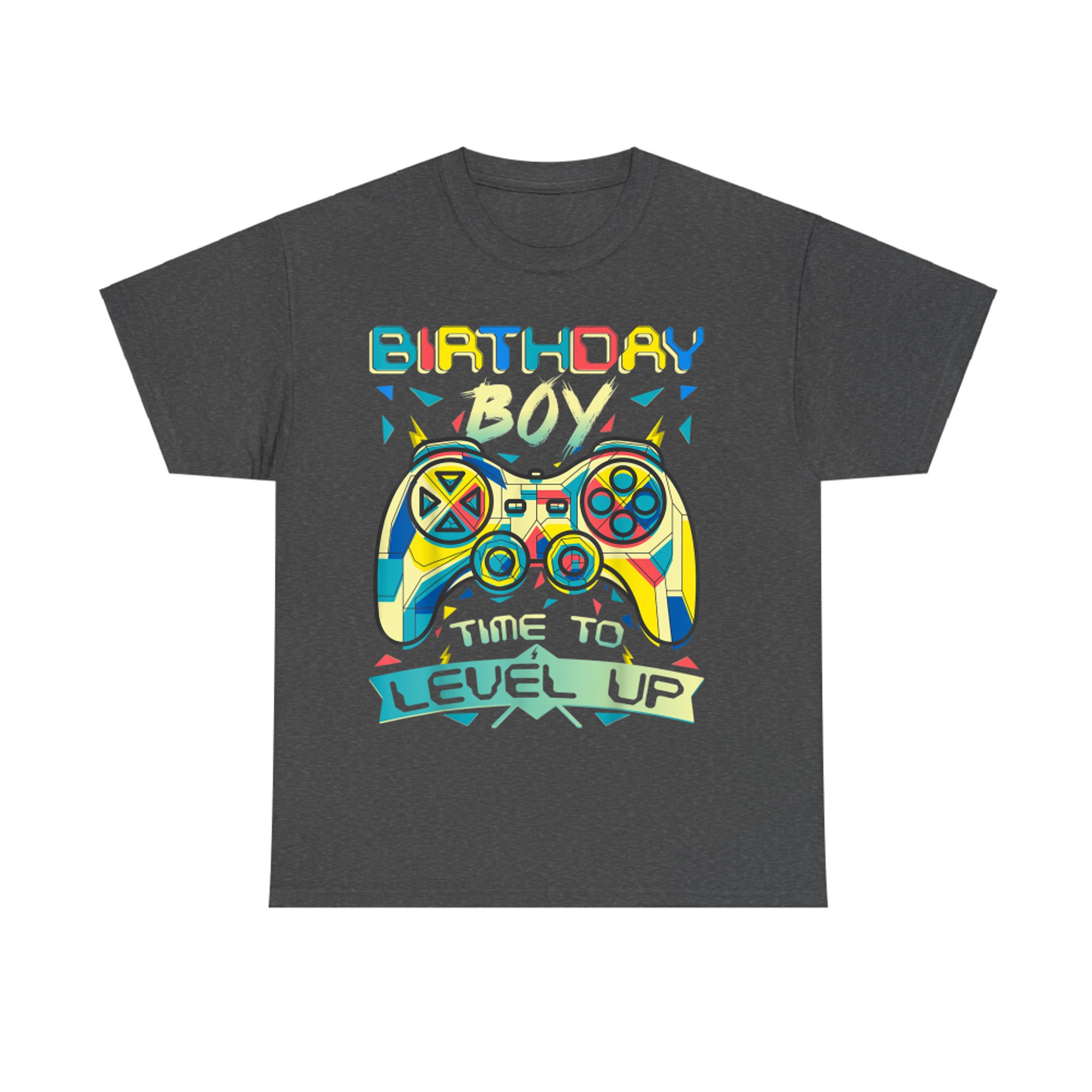 Birthday Boy Time To Level Up Colorful Gamer Controller T-Shirt