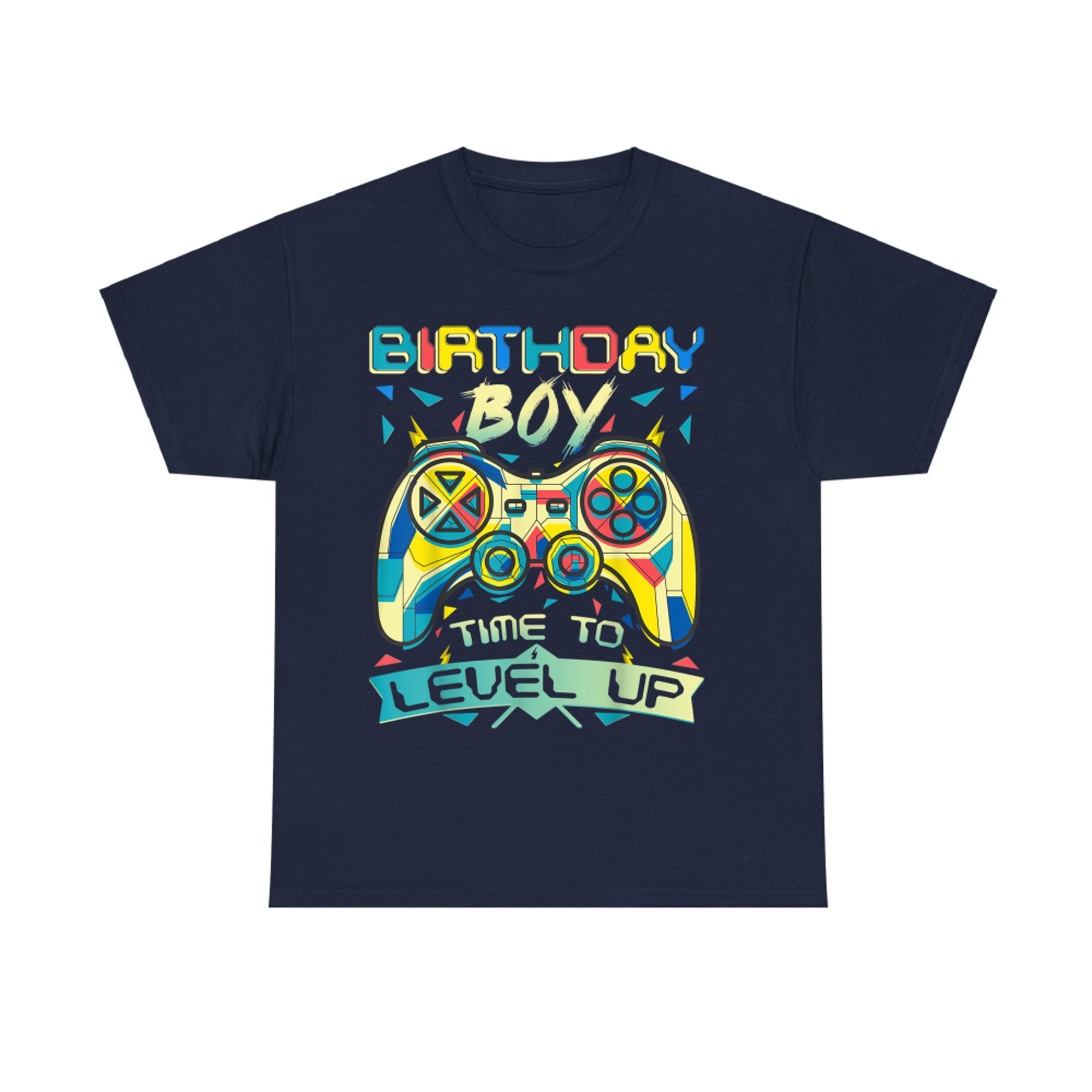 Birthday Boy Time To Level Up Colorful Gamer Controller T-Shirt