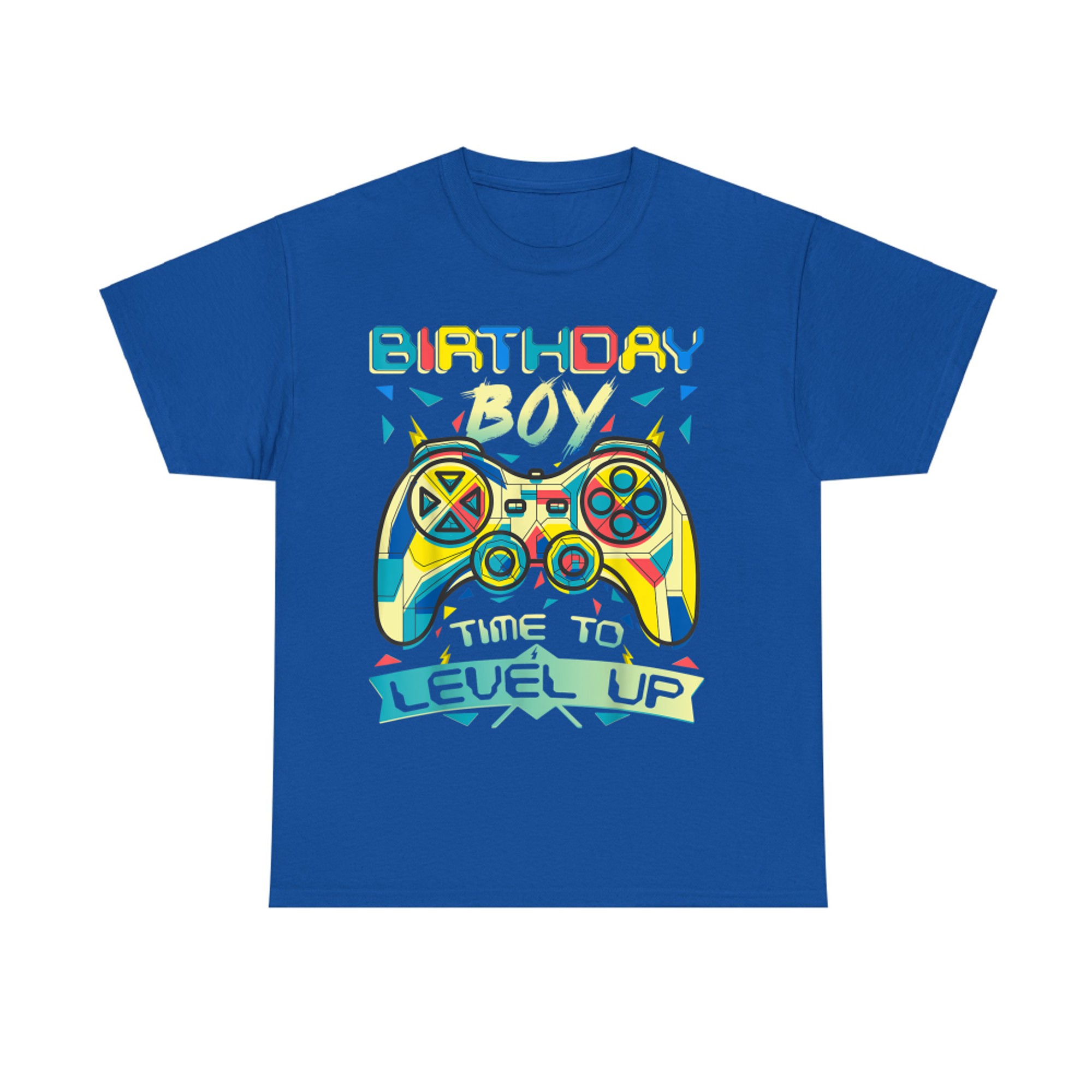 Birthday Boy Time To Level Up Colorful Gamer Controller T-Shirt