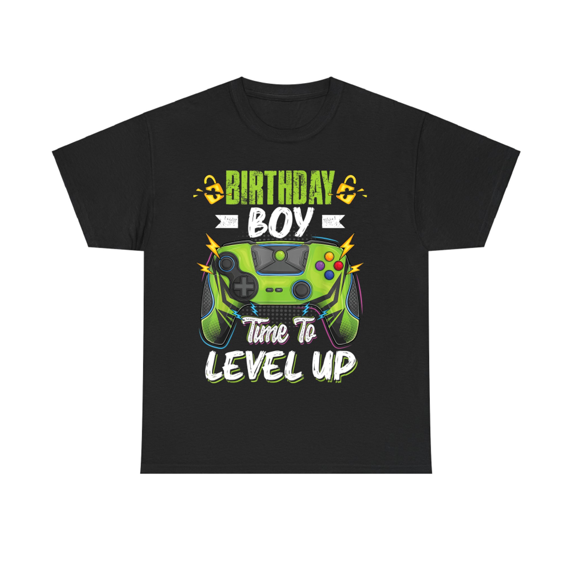 Birthday Boy Time to Level Up Video Game Green Controller T-Shirt