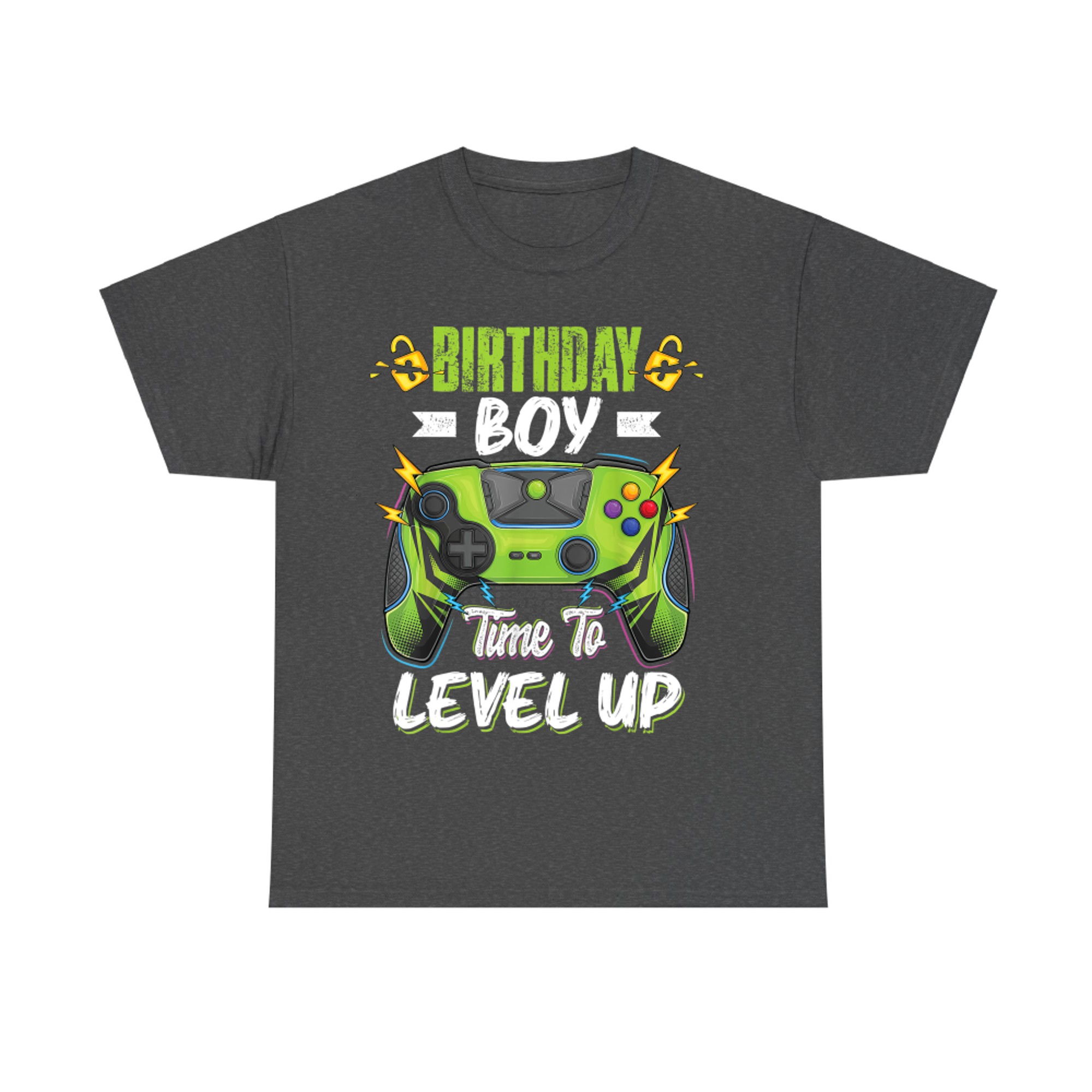 Birthday Boy Time to Level Up Video Game Green Controller T-Shirt