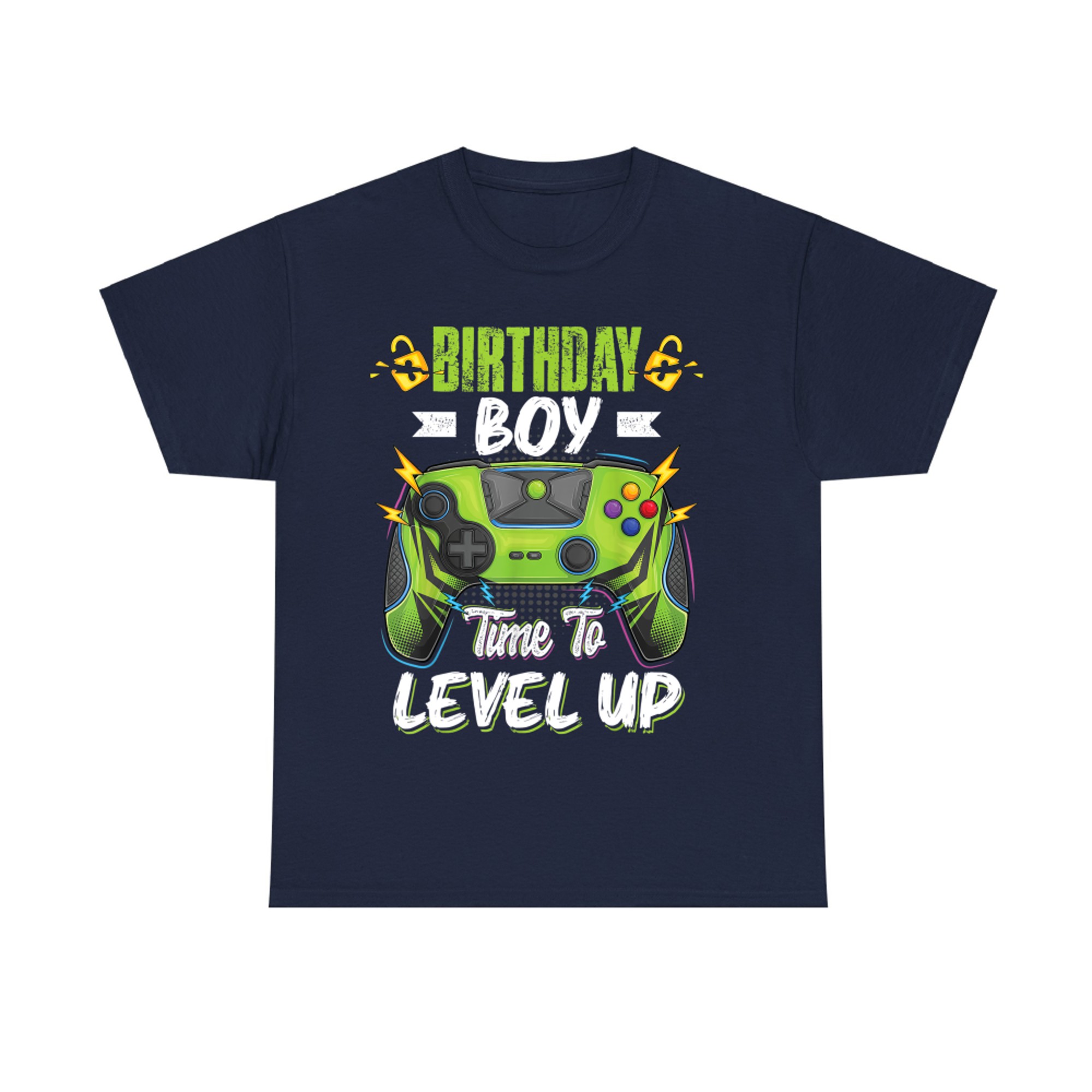 Birthday Boy Time to Level Up Video Game Green Controller T-Shirt
