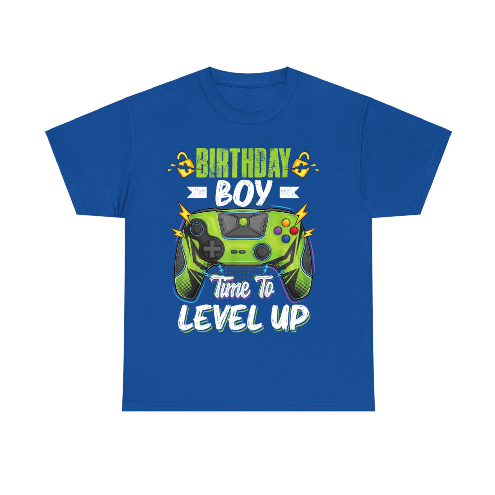 Birthday Boy Time to Level Up Video Game Green Controller T-Shirt