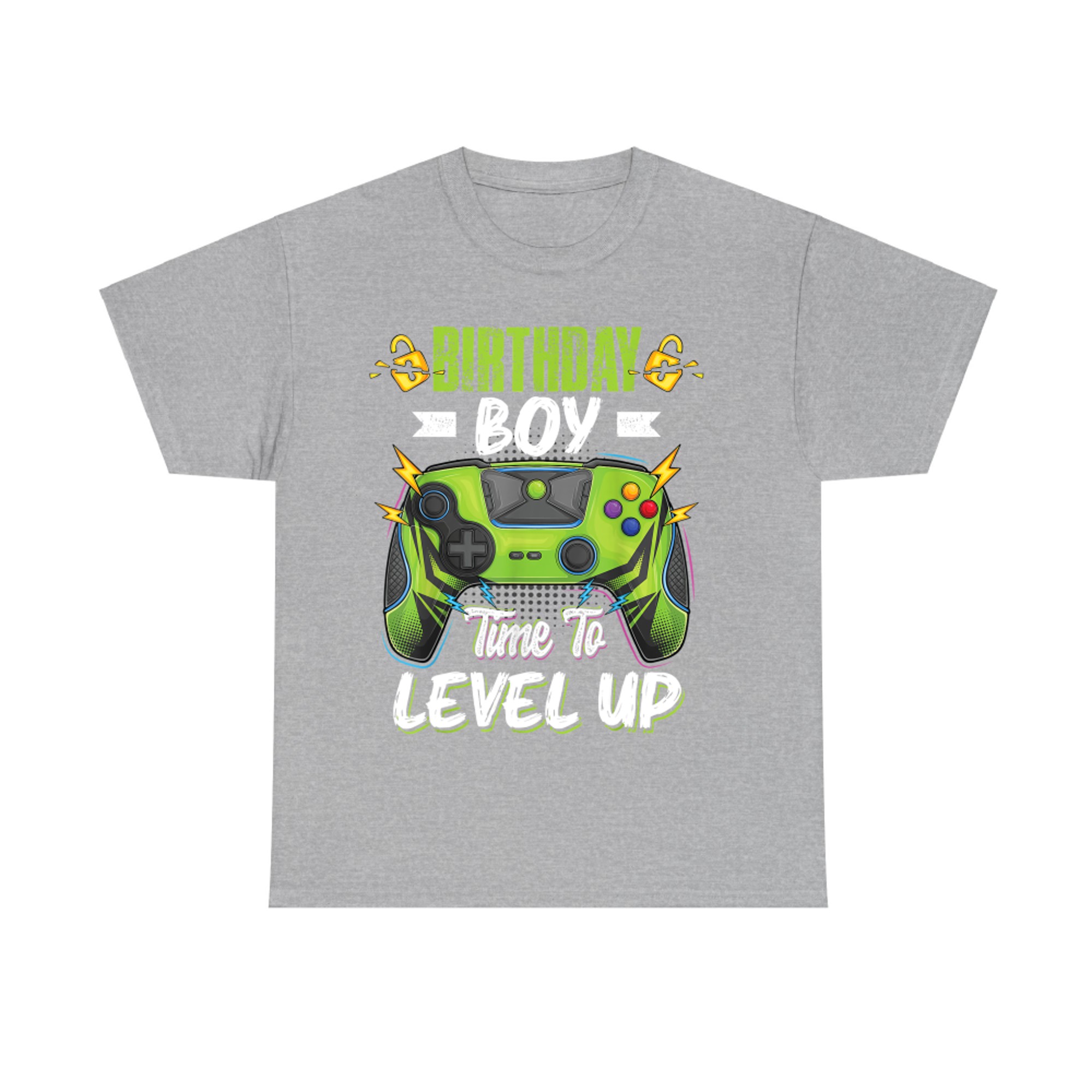 Birthday Boy Time to Level Up Video Game Green Controller T-Shirt