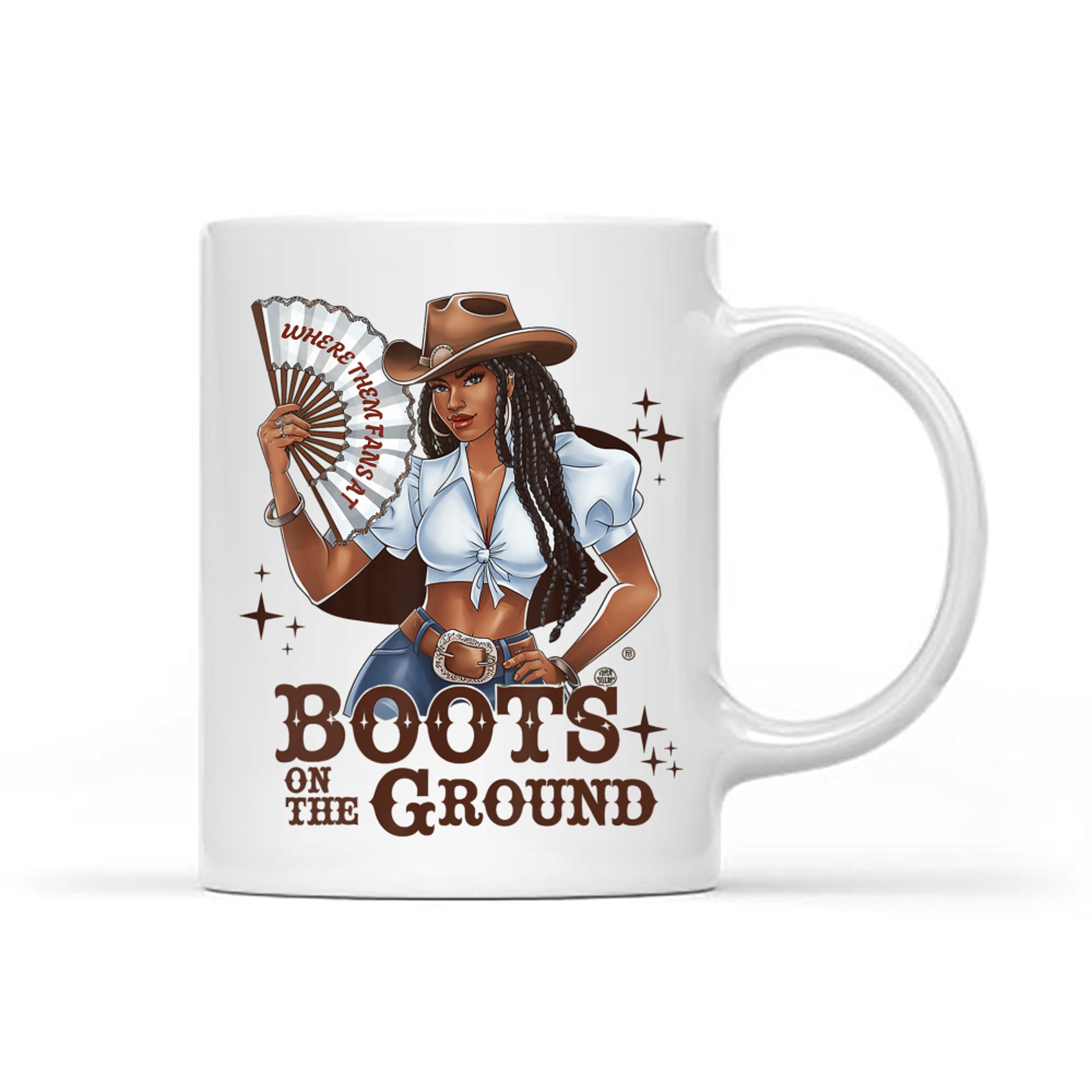 Boots On The Ground Linedance Stylish Black Cowgirl Mug