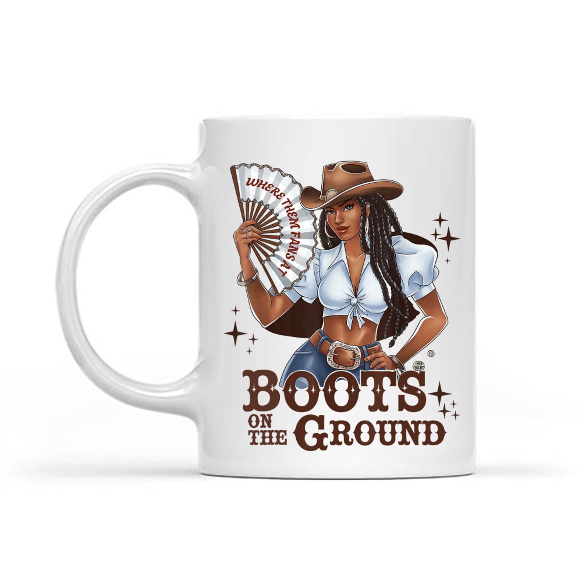 Boots On The Ground Linedance Stylish Black Cowgirl Mug