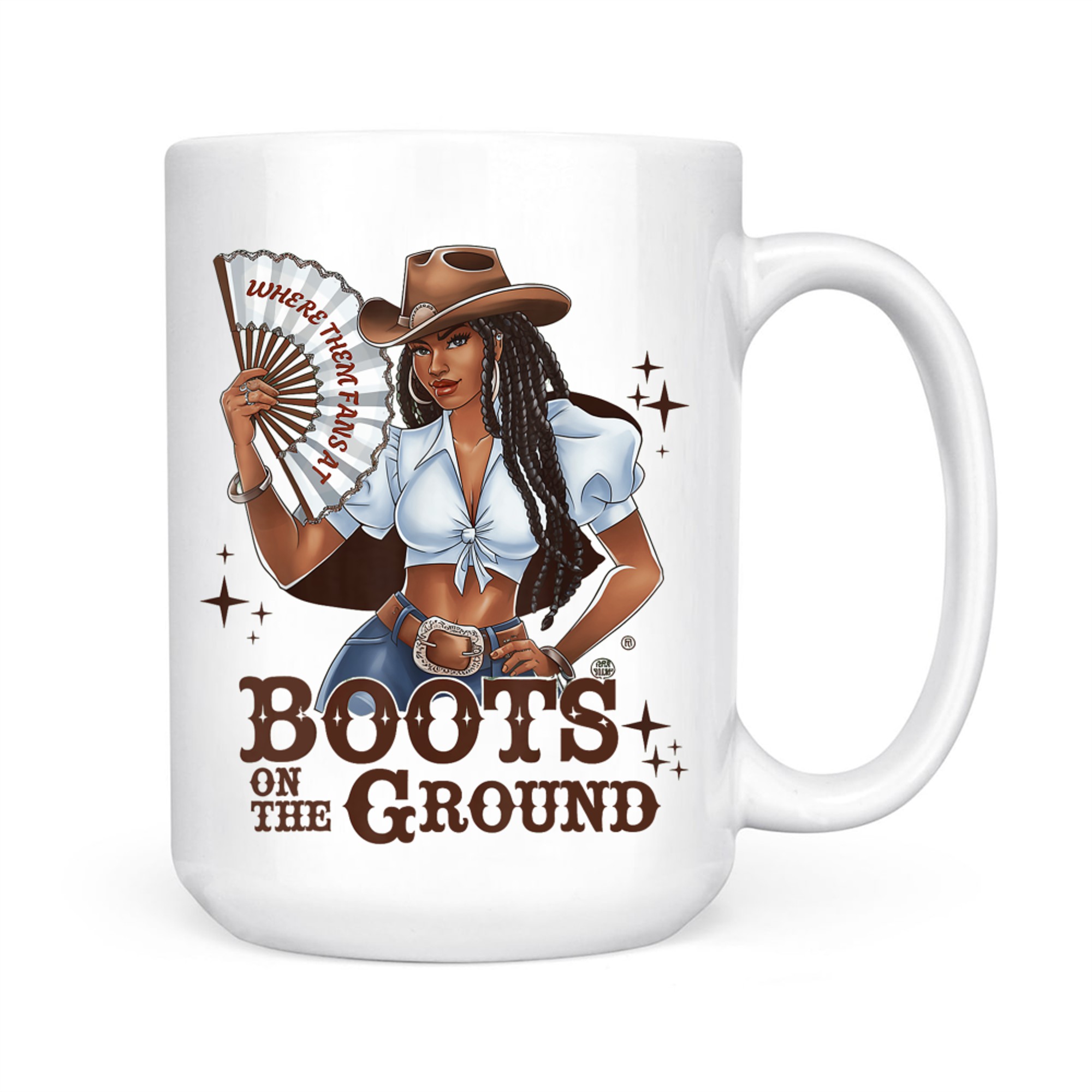 Boots On The Ground Linedance Stylish Black Cowgirl Mug