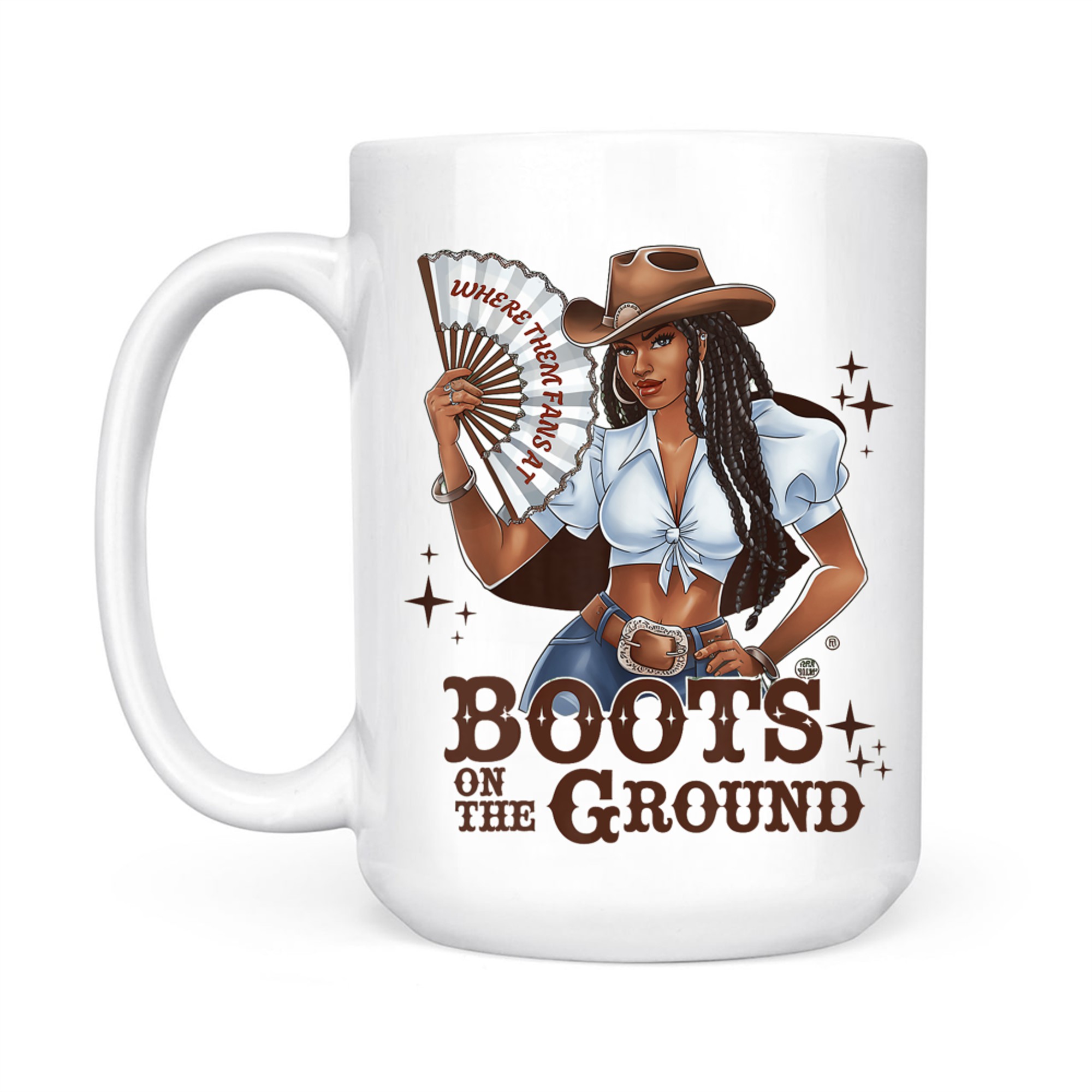Boots On The Ground Linedance Stylish Black Cowgirl Mug