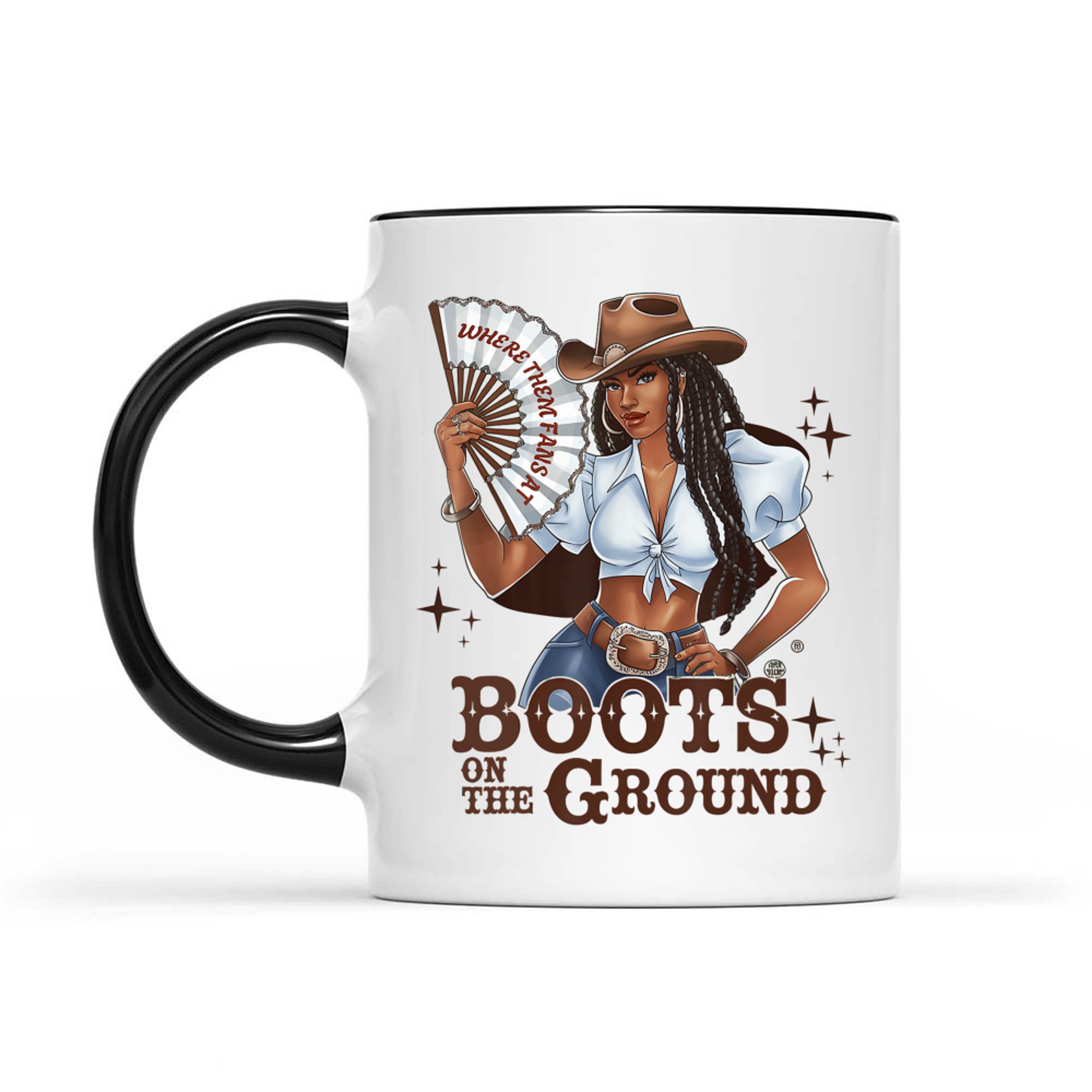 Boots On The Ground Linedance Stylish Black Cowgirl Mug