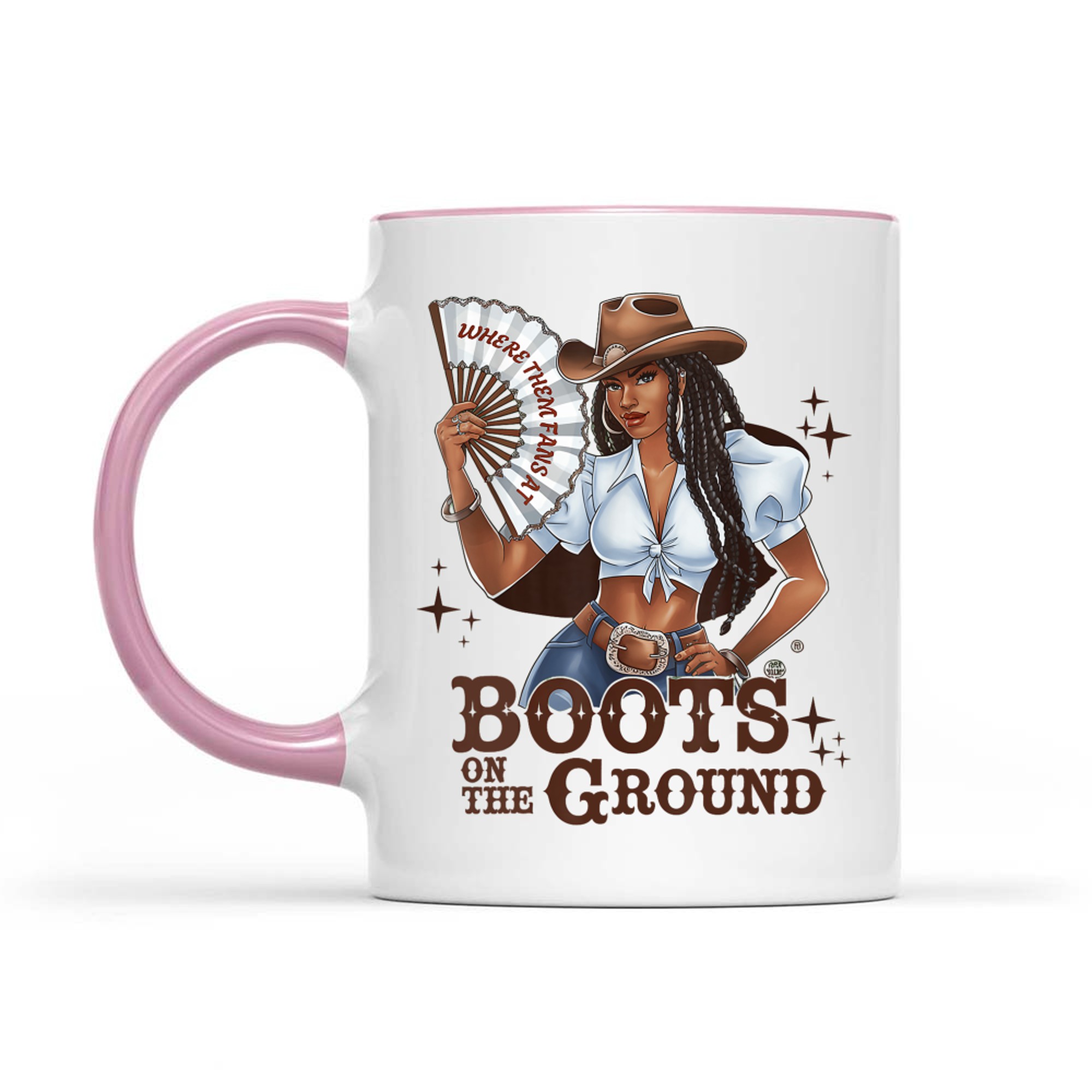 Boots On The Ground Linedance Stylish Black Cowgirl Mug
