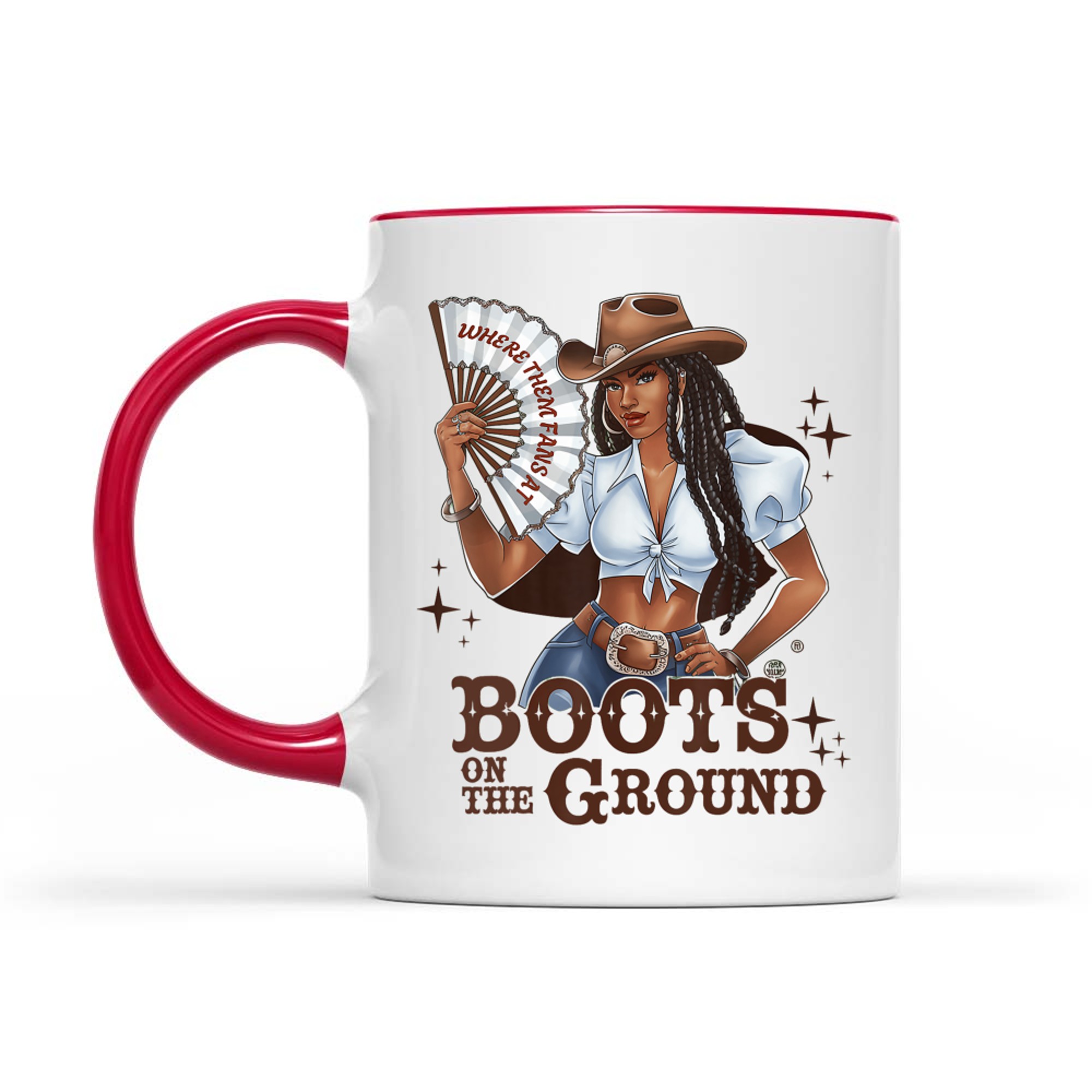 Boots On The Ground Linedance Stylish Black Cowgirl Mug
