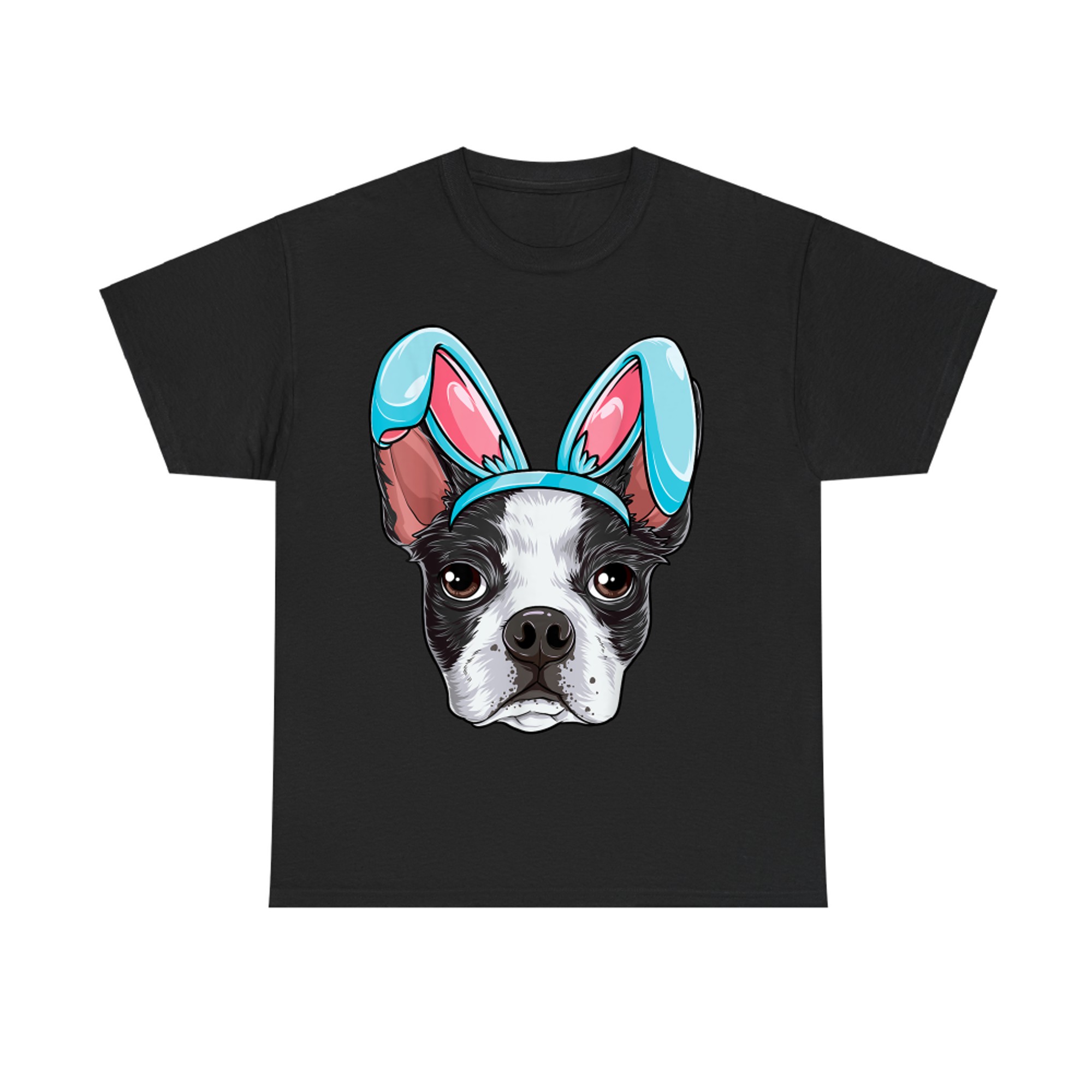 Boston Terrier Easter Bunny Ears Funny T-Shirt
