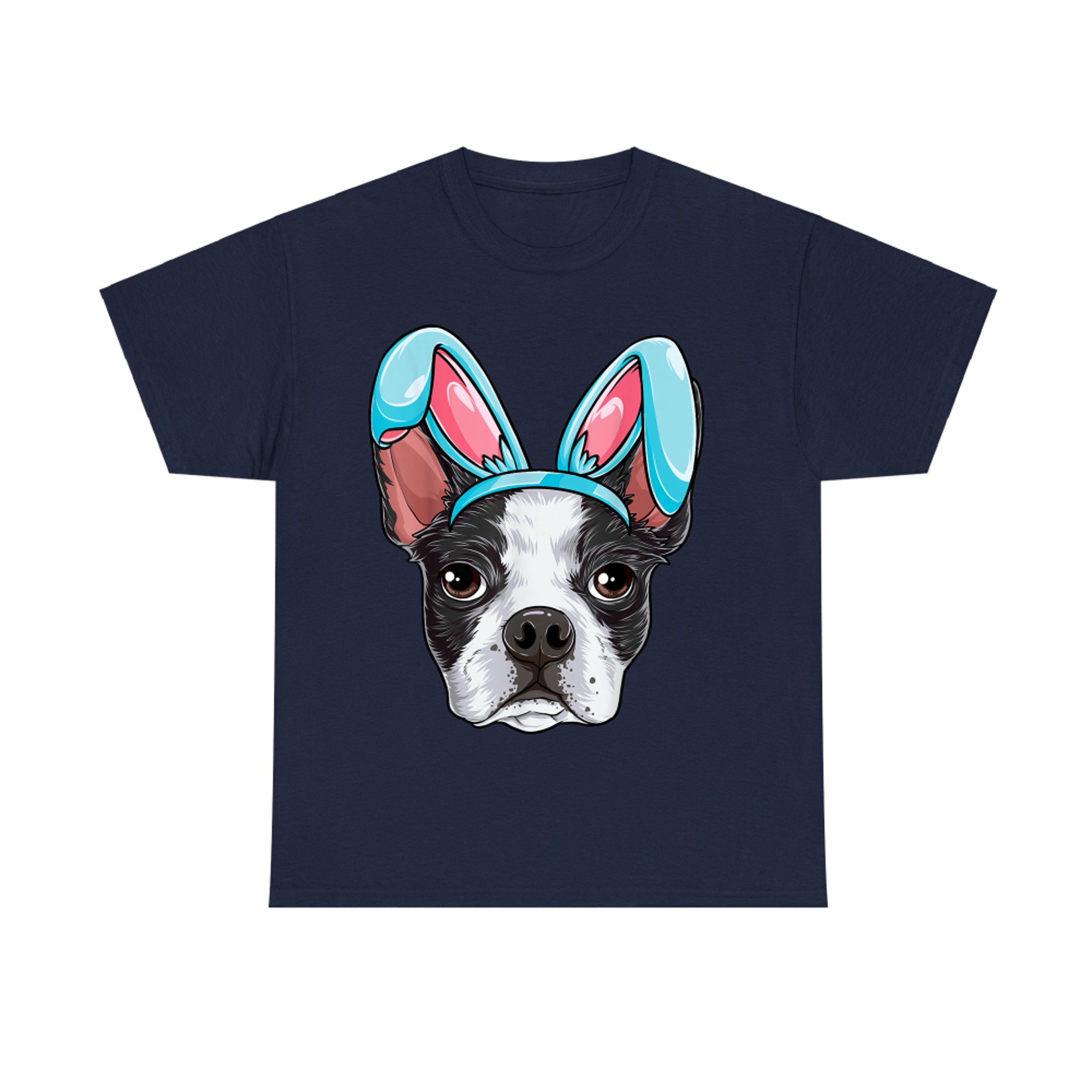 Boston Terrier Easter Bunny Ears Funny T-Shirt